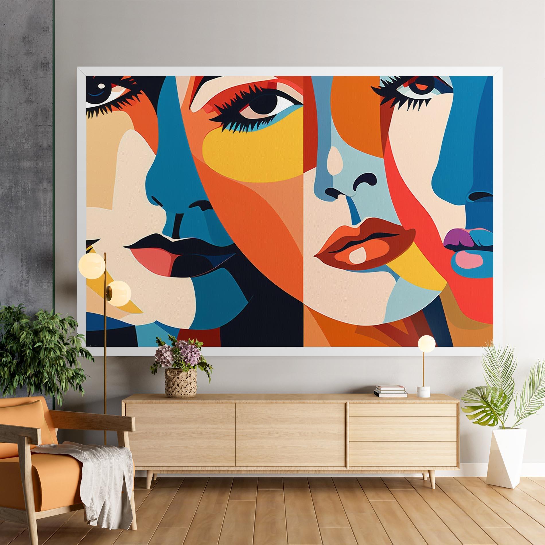 Leinwandbild Beauty Face Collage mockup 9