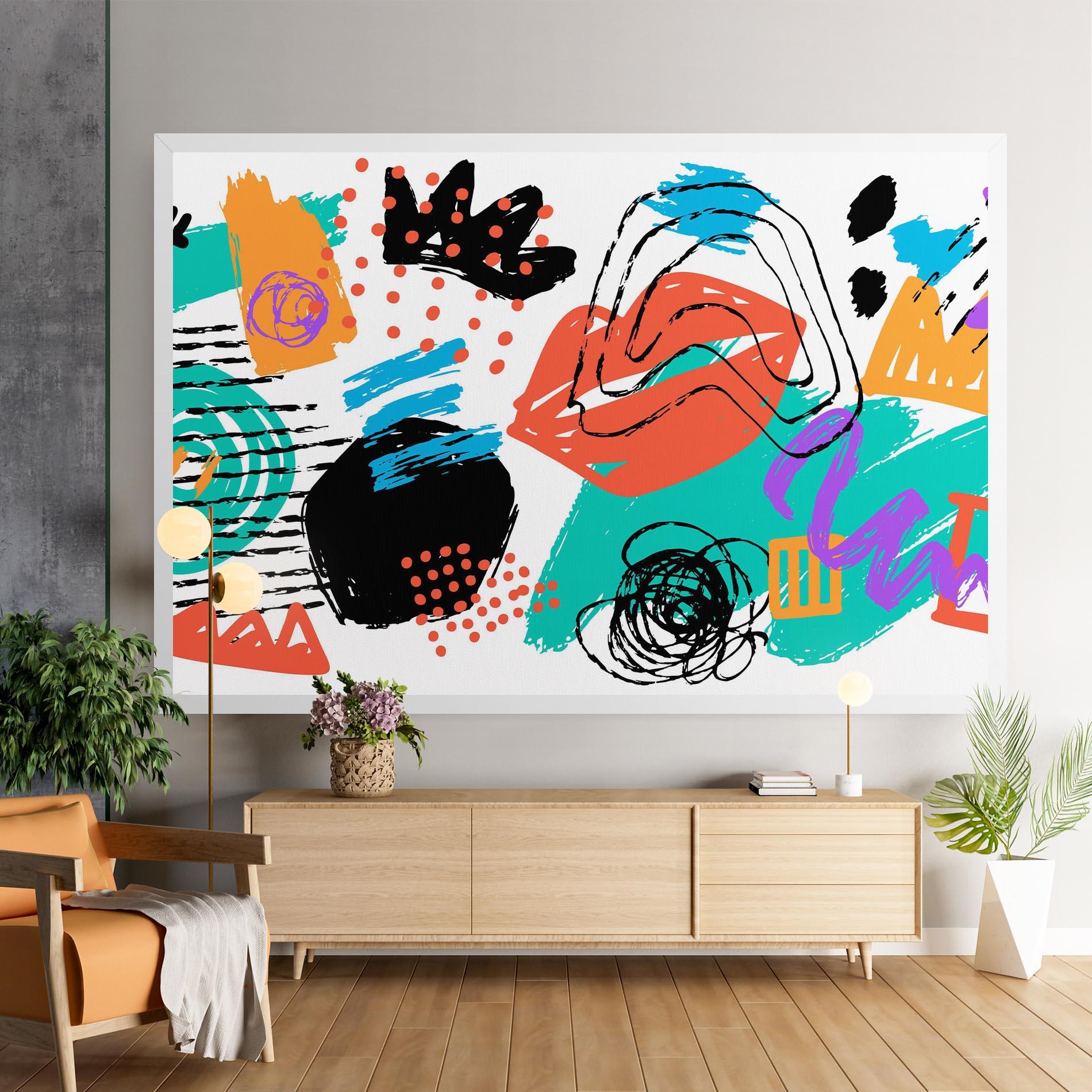 Leinwandbild Drawing Collage Art mockup 9