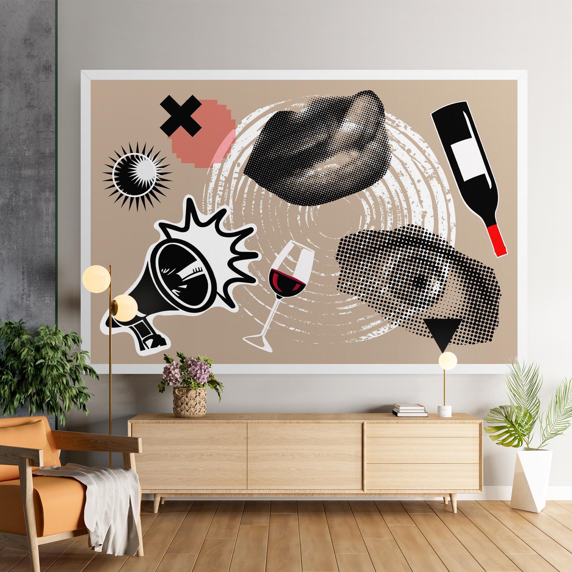 Leinwandbild Lips Mouth Collage mockup 9