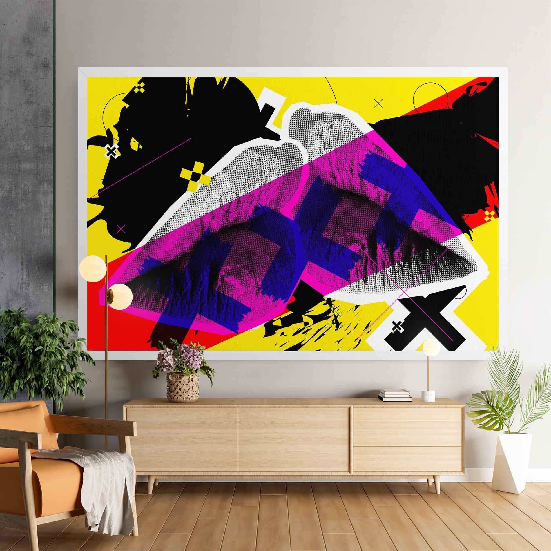 Leinwandbild Lips Purple Light mockup 9