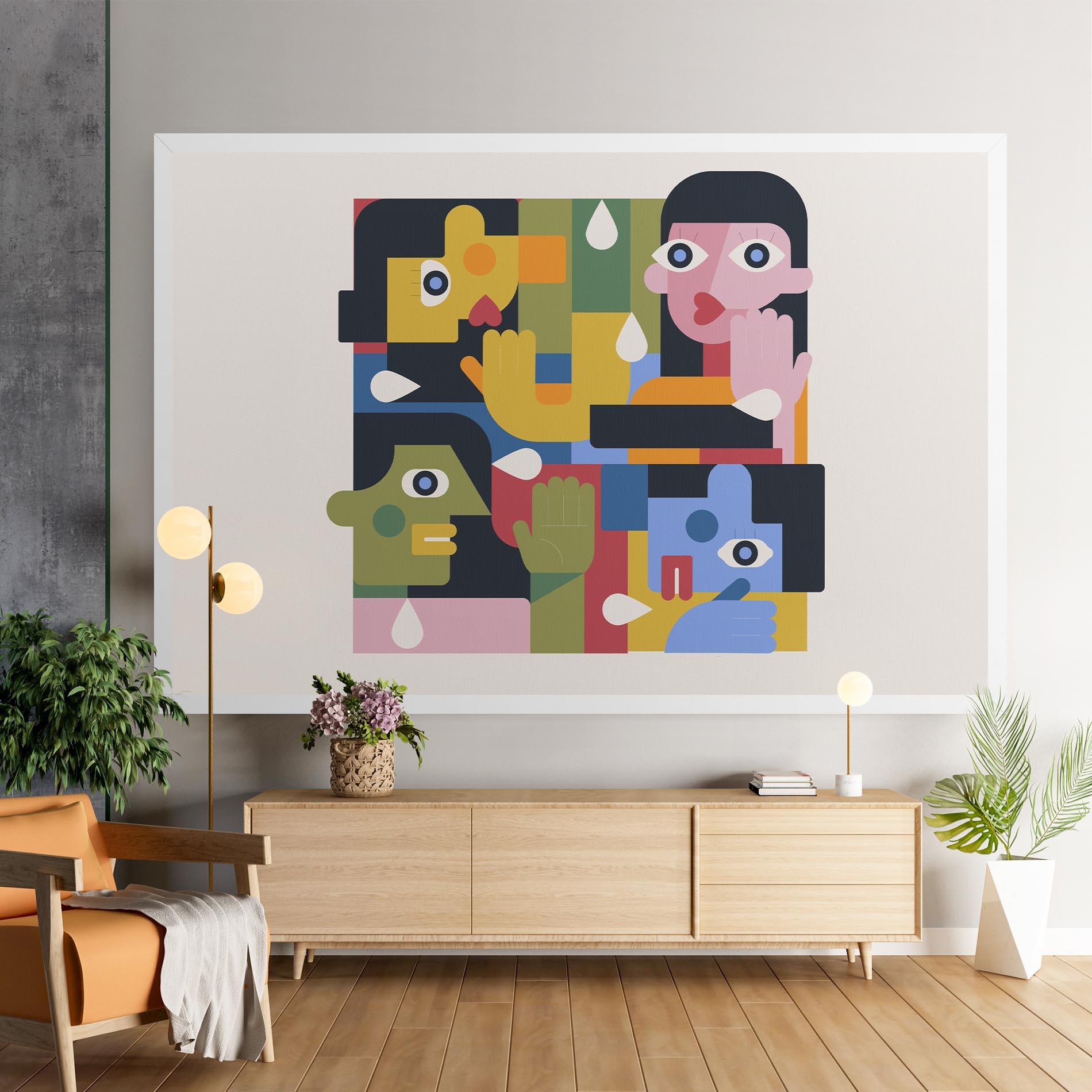 Leinwandbild Minimal People Collage mockup 9