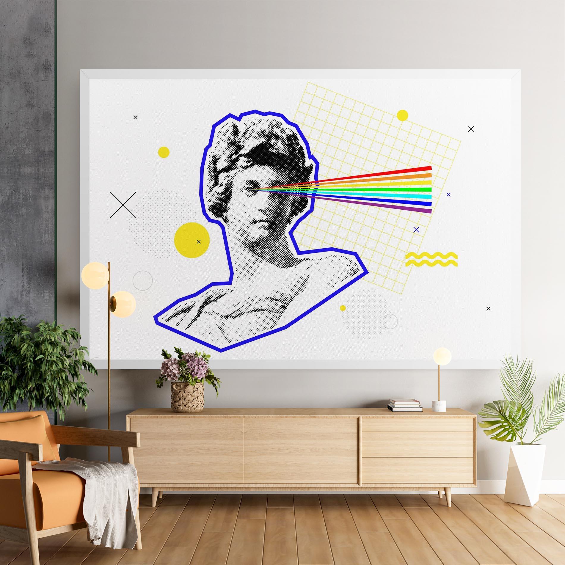 Leinwandbild Rainbow Statue mockup 9