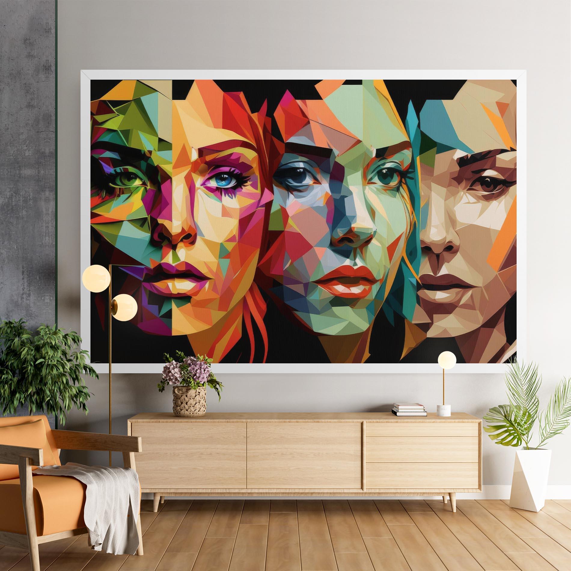 Leinwandbild Women Face Collage mockup 9