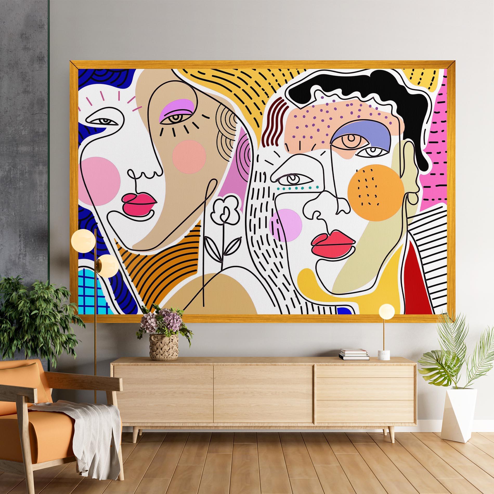 Leinwandbild Abstract Eye Face mockup 9