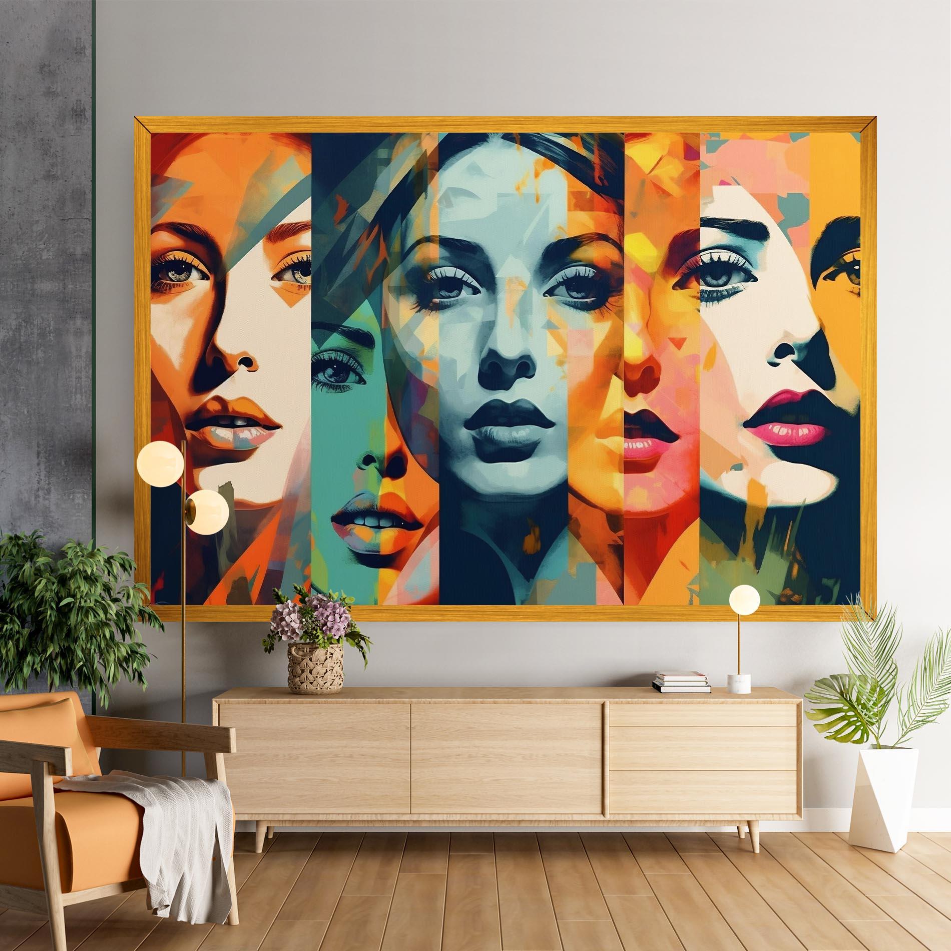 Leinwandbild Abstract Face Collage mockup 9