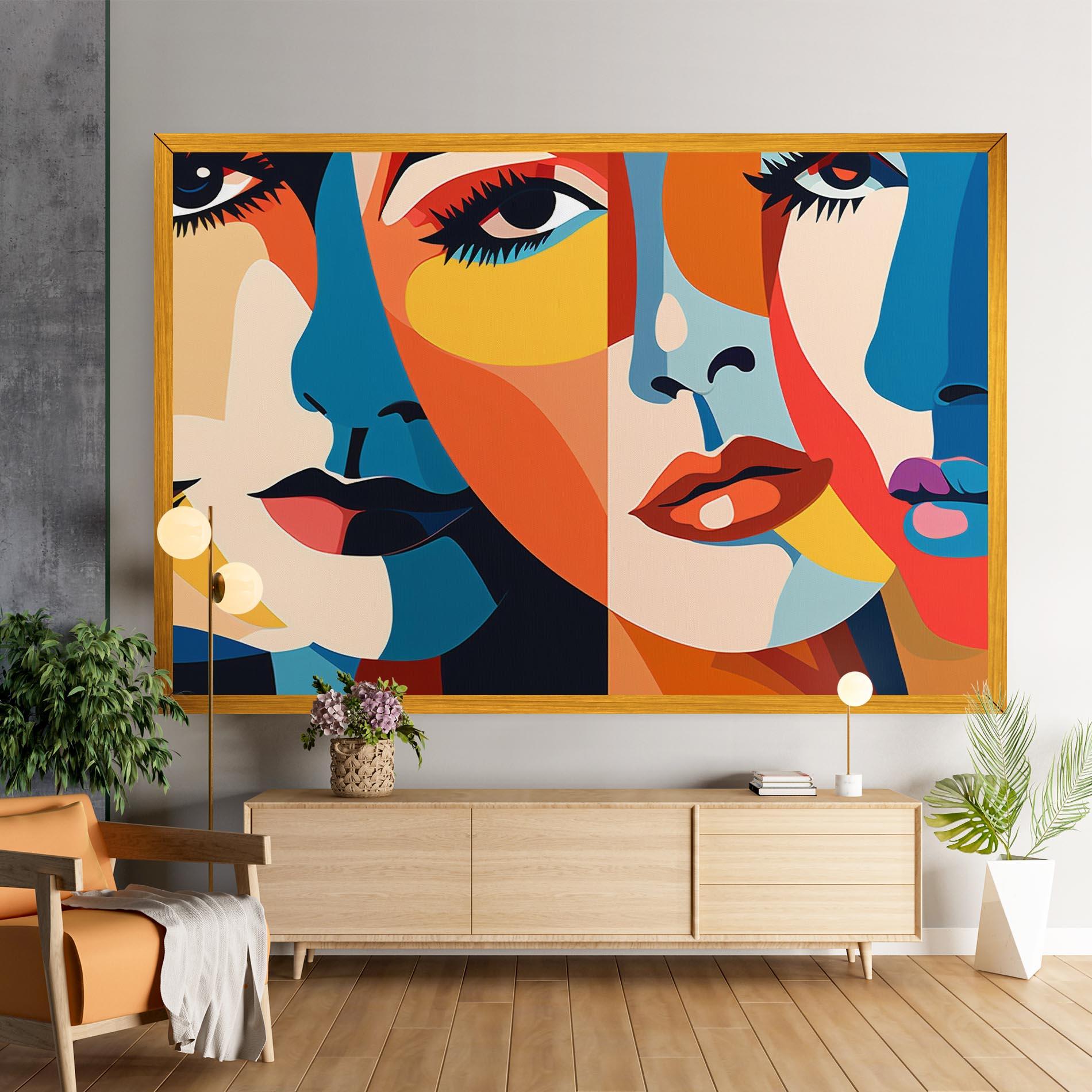 Leinwandbild Beauty Face Collage mockup 9