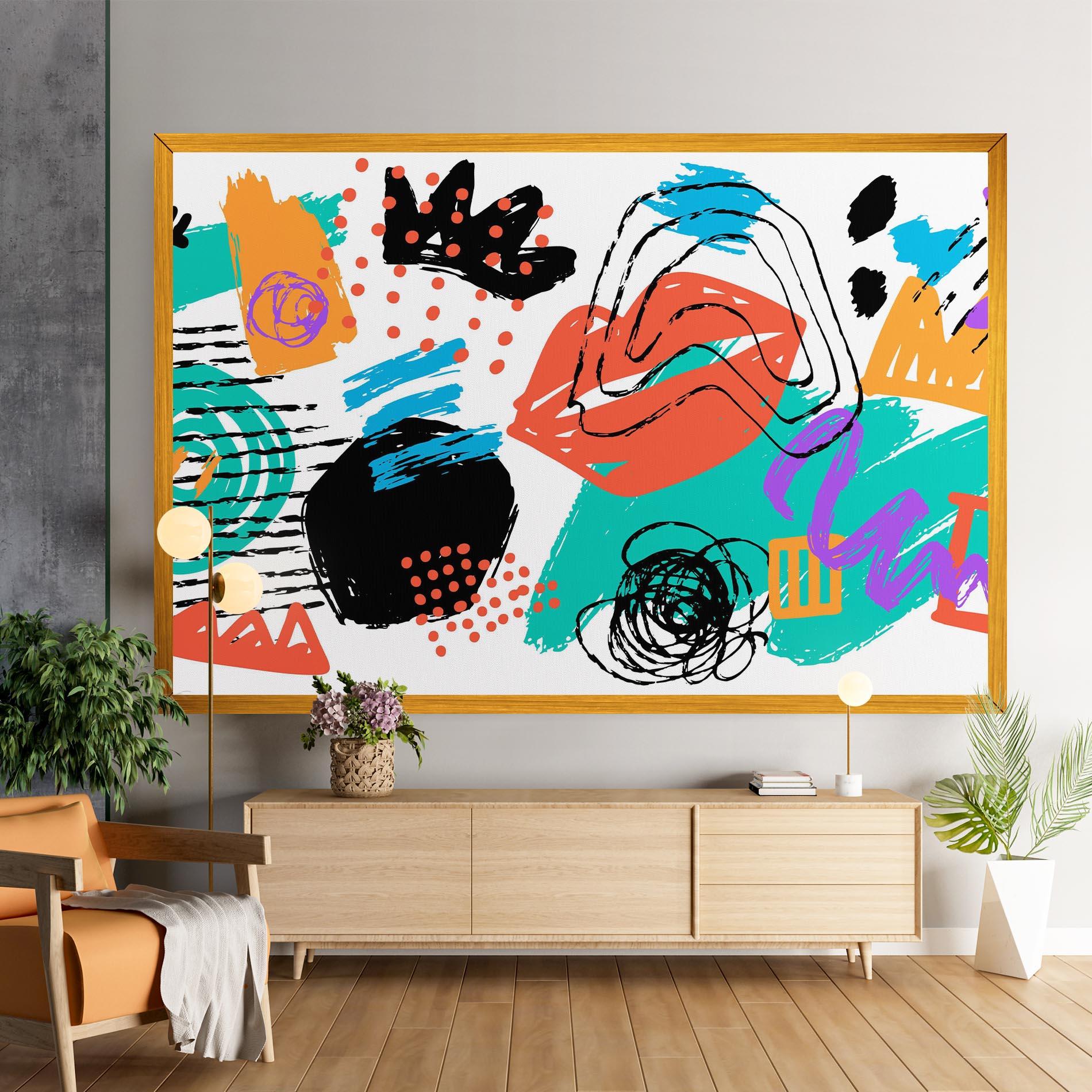 Leinwandbild Drawing Collage Art mockup 9