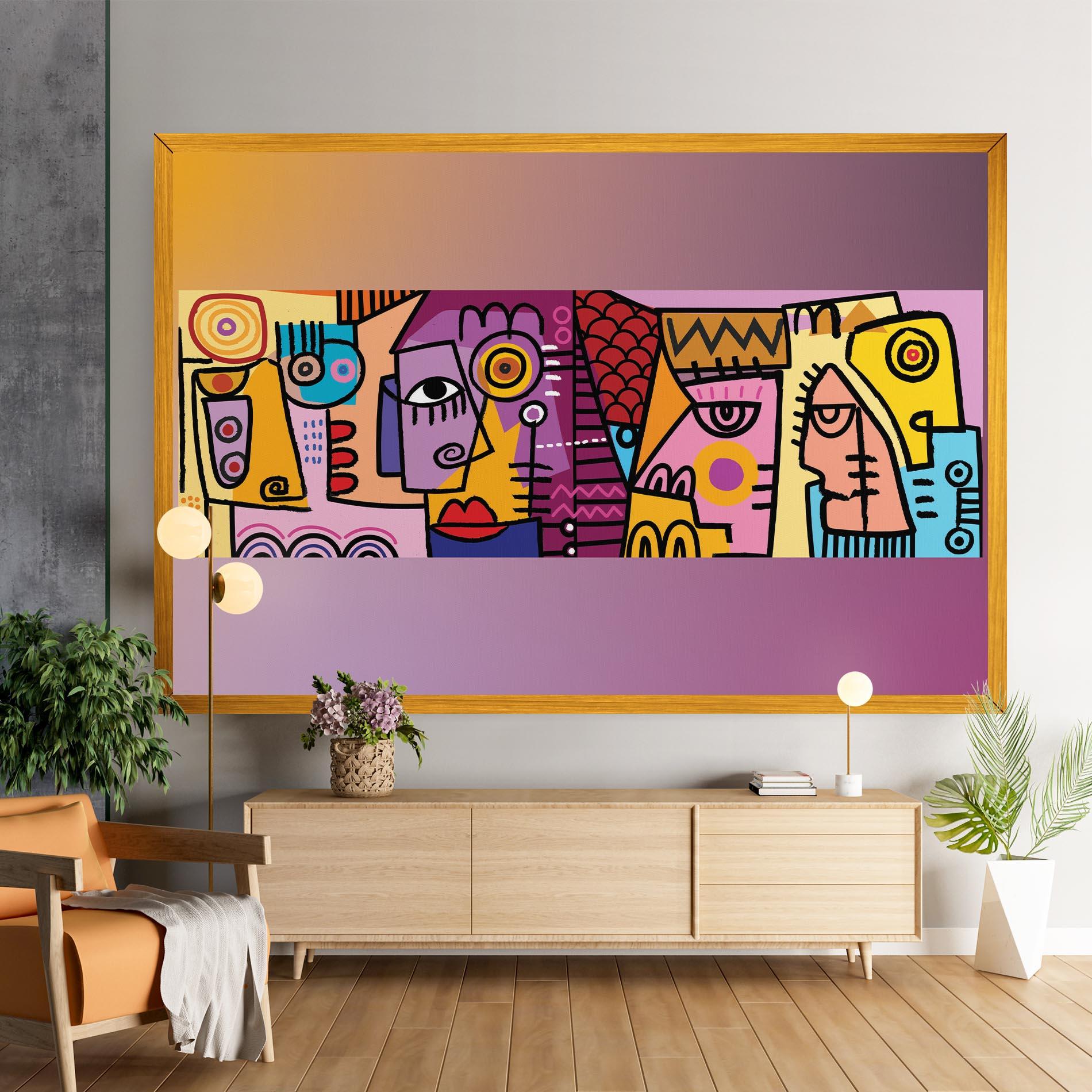 Leinwandbild Face Group Purple mockup 9