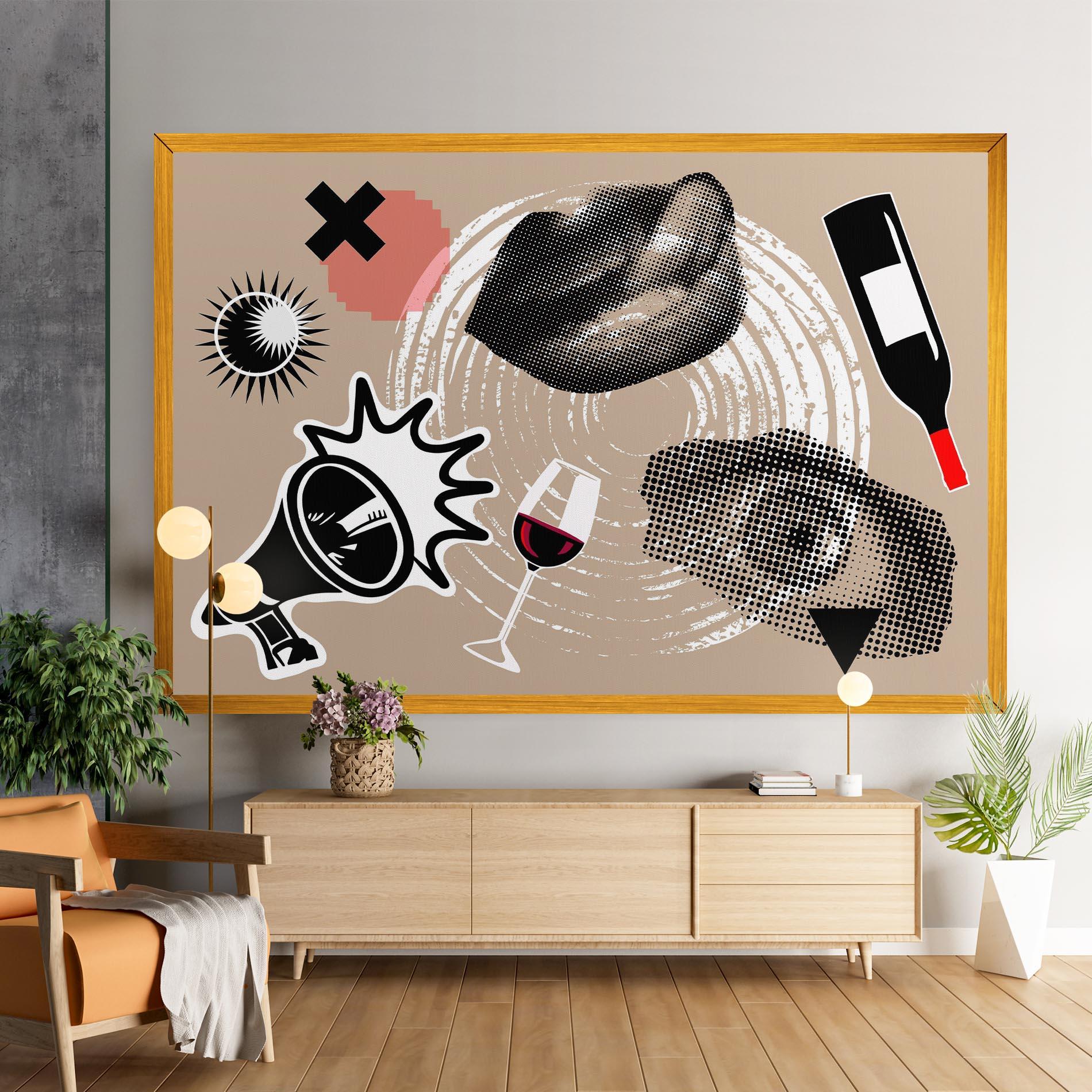 Leinwandbild Lips Mouth Collage mockup 9