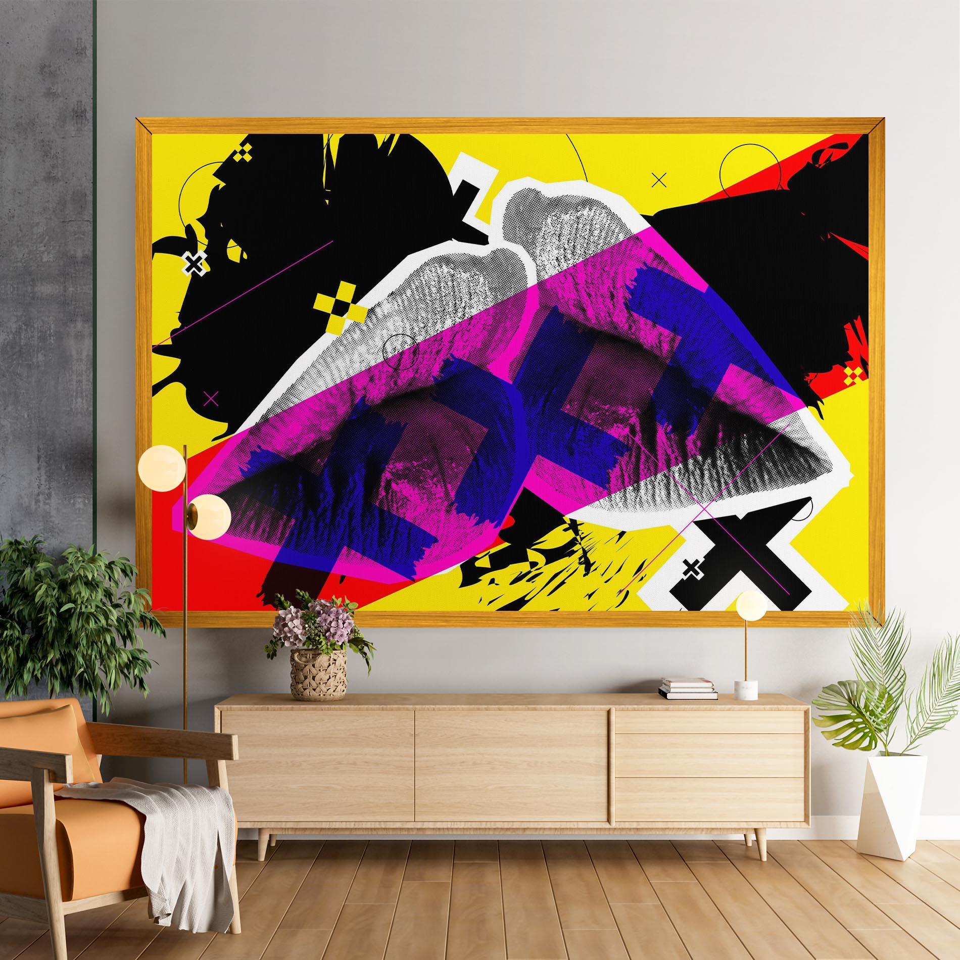 Leinwandbild Lips Purple Light mockup 9