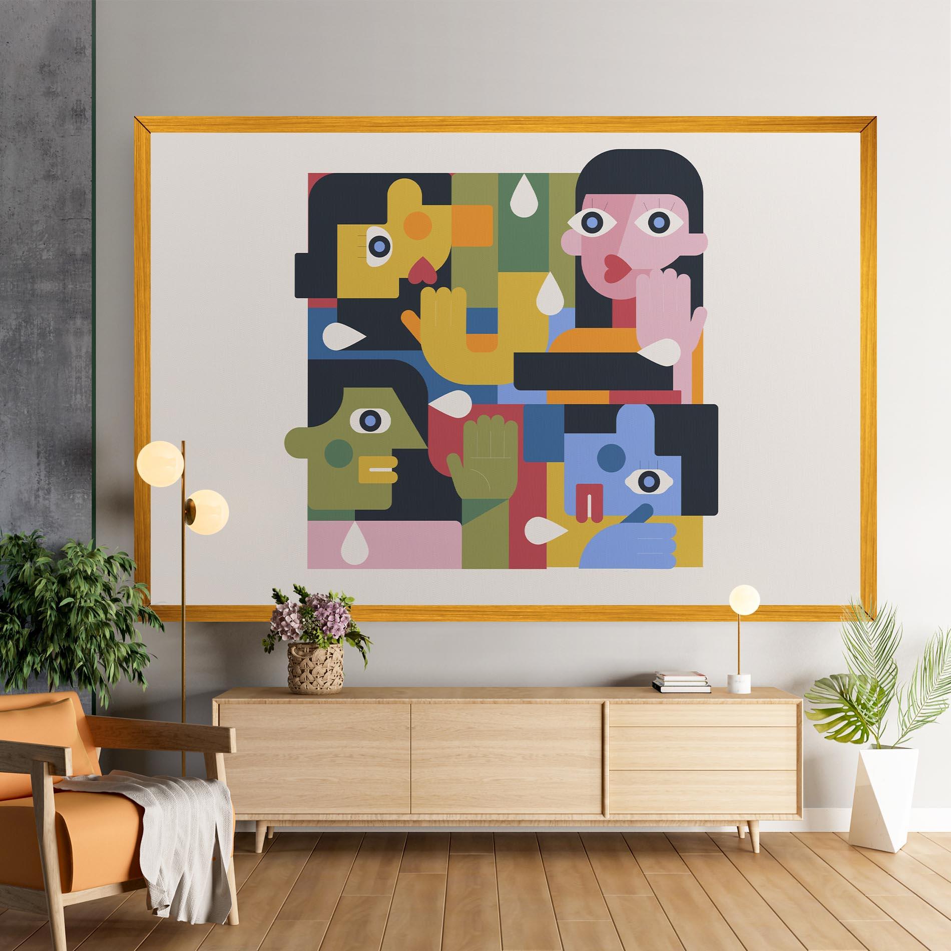 Leinwandbild Minimal People Collage mockup 9