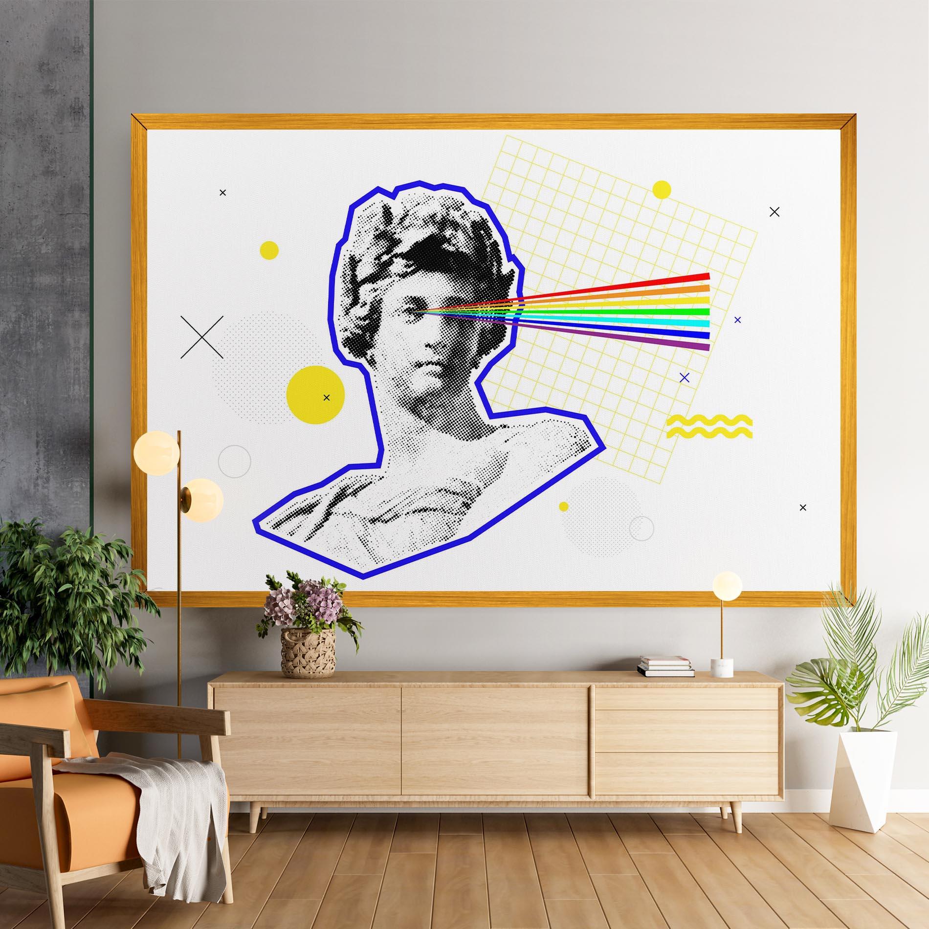 Leinwandbild Rainbow Statue mockup 9