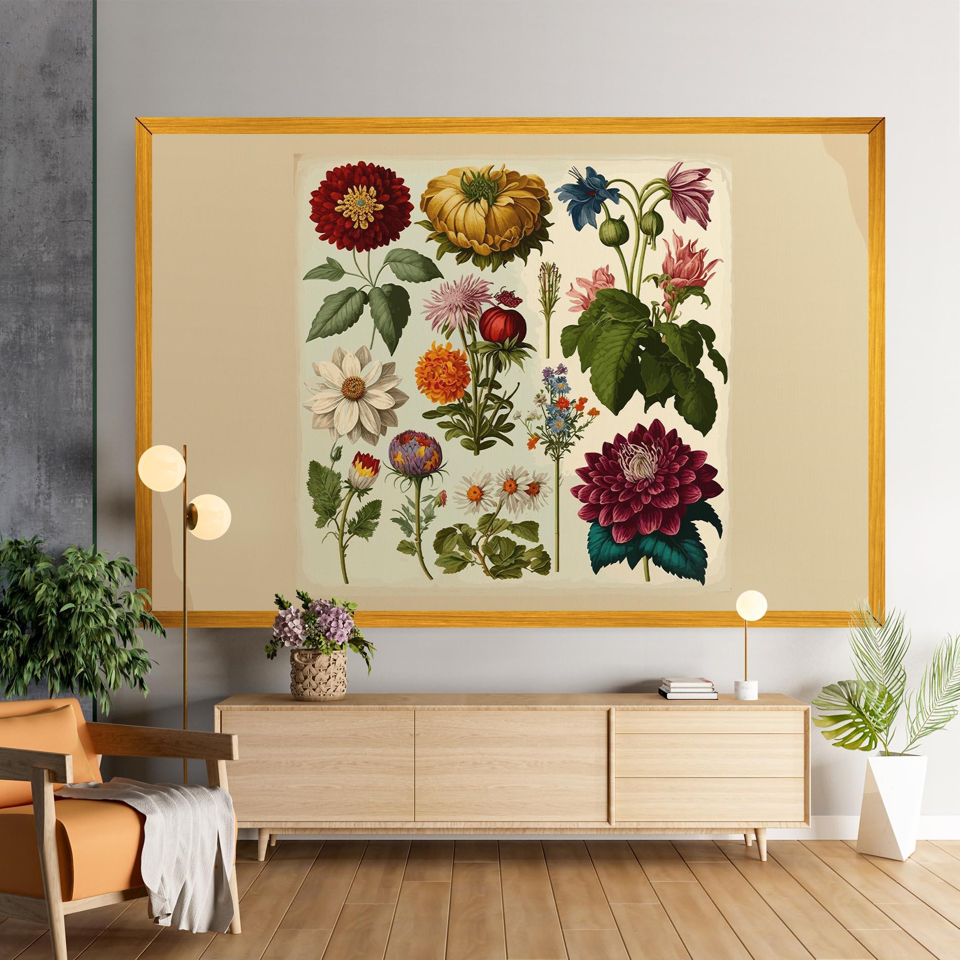 Leinwandbild Vintage Botanical mockup 9