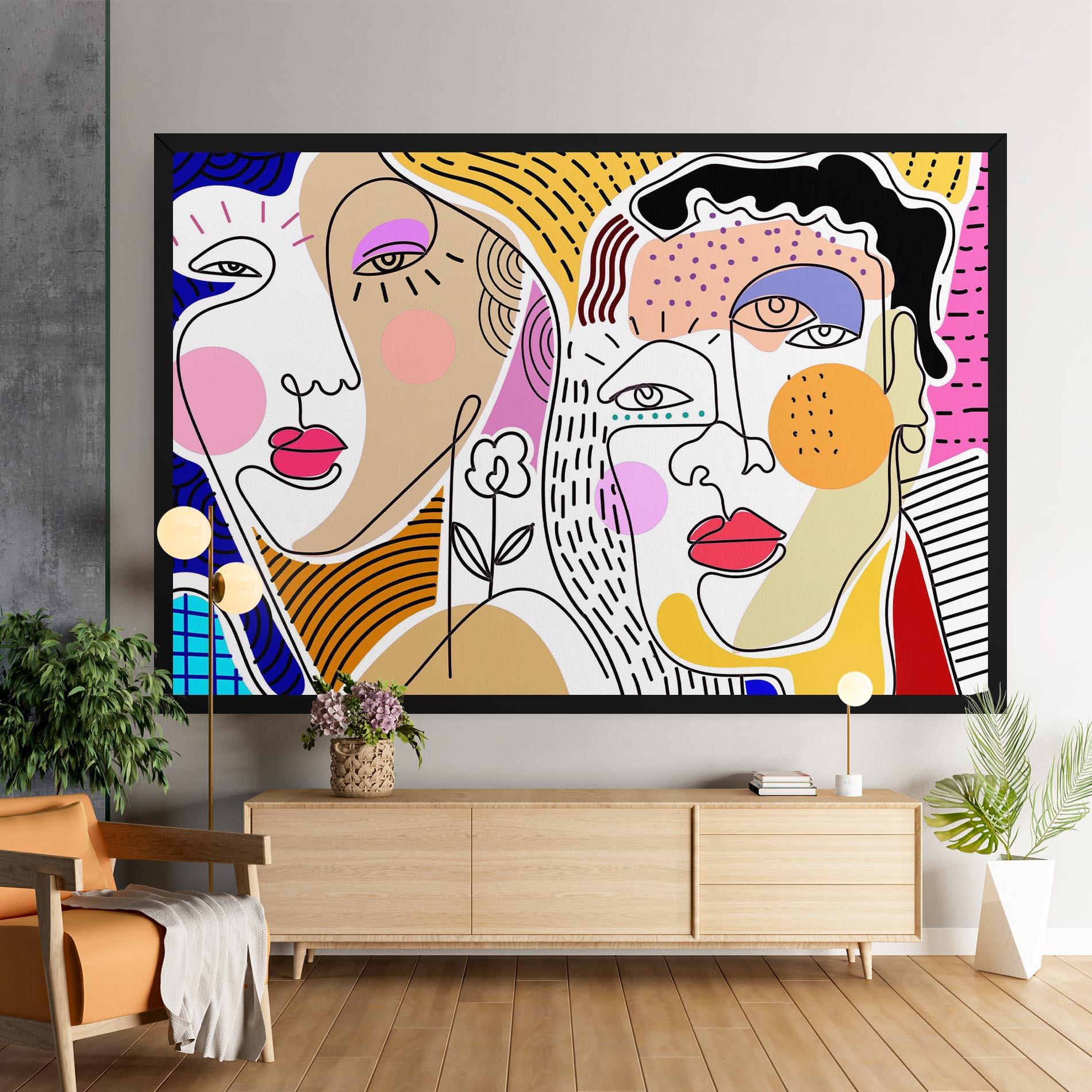 Leinwandbild Abstract Eye Face mockup 9