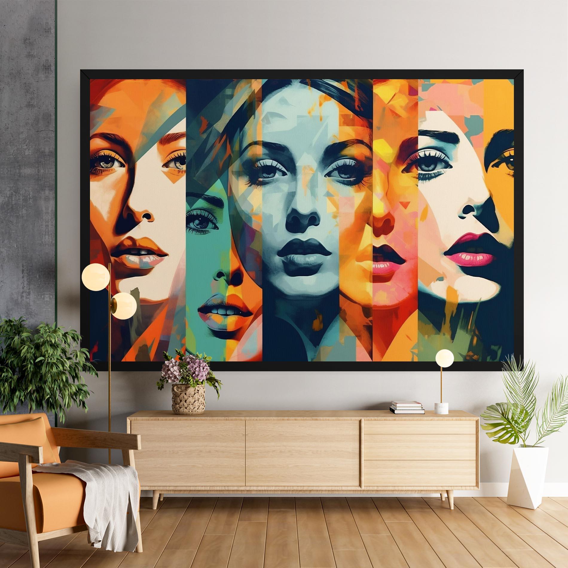 Leinwandbild Abstract Face Collage mockup 9