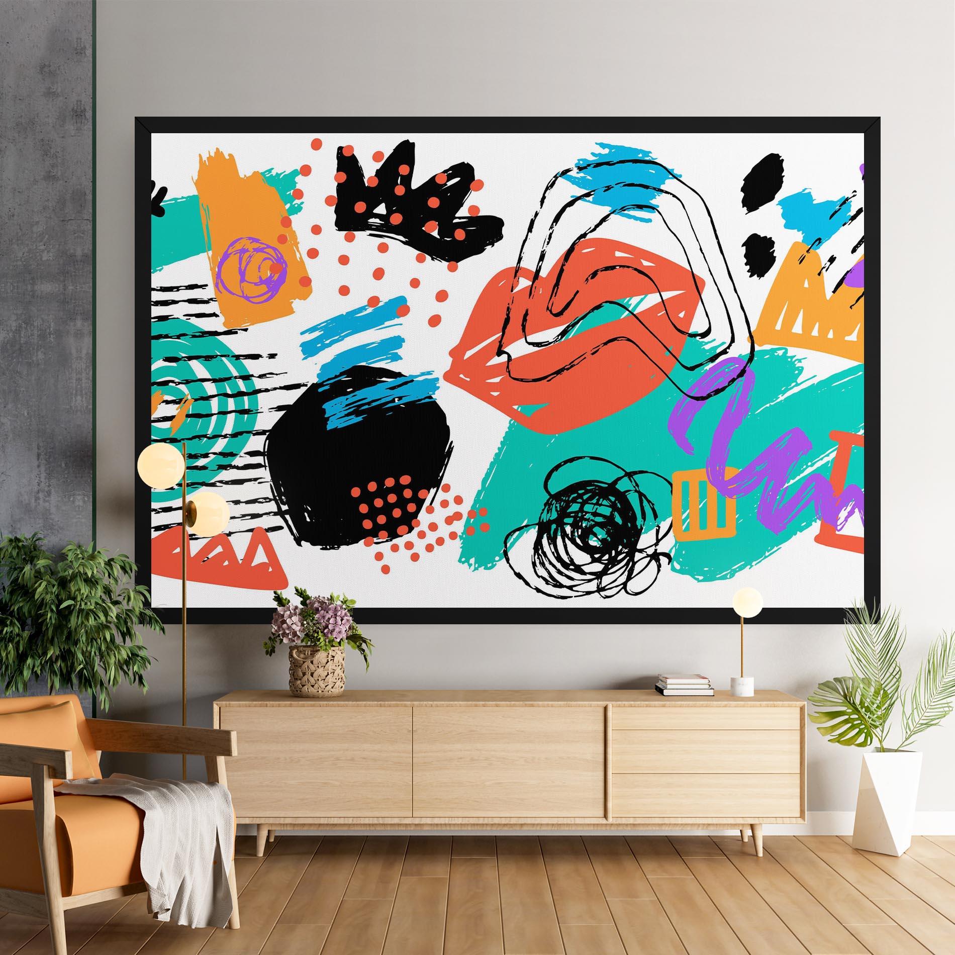 Leinwandbild Drawing Collage Art mockup 9