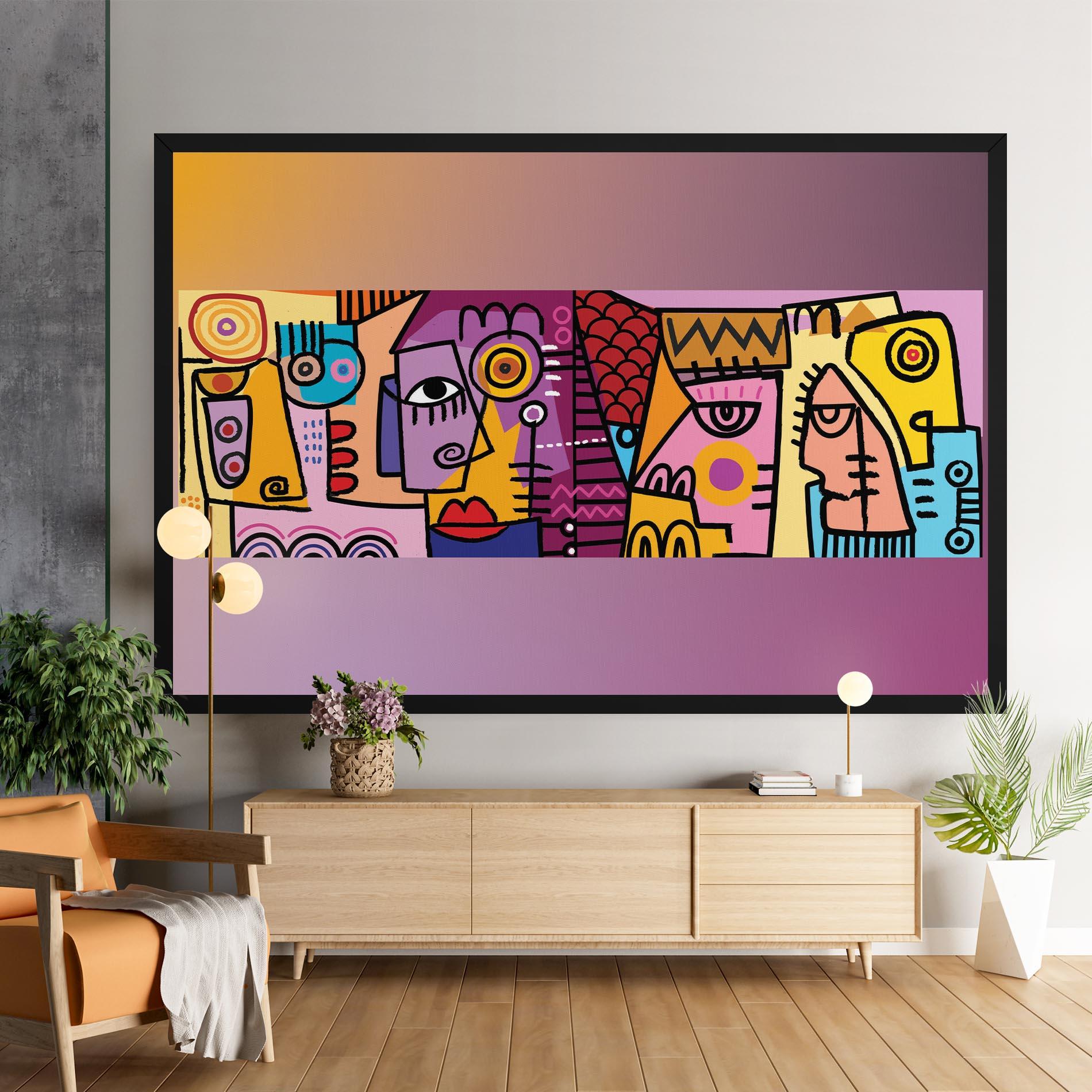 Leinwandbild Face Group Purple mockup 9