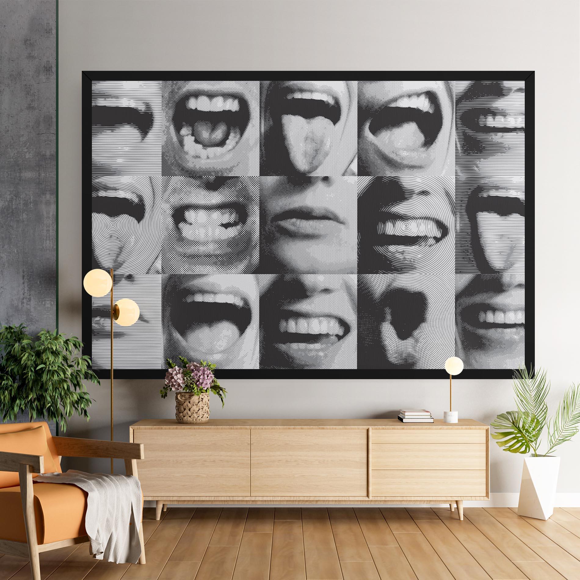 Leinwandbild Grey Mouth Collage mockup 9