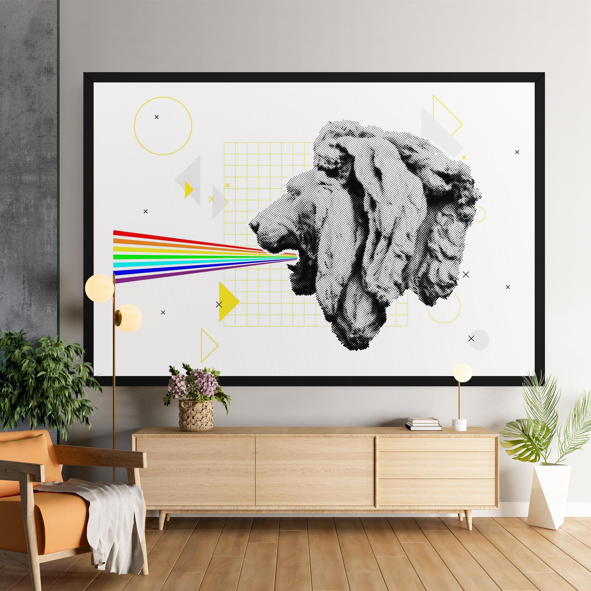 Leinwandbild Lion Collage mockup 9