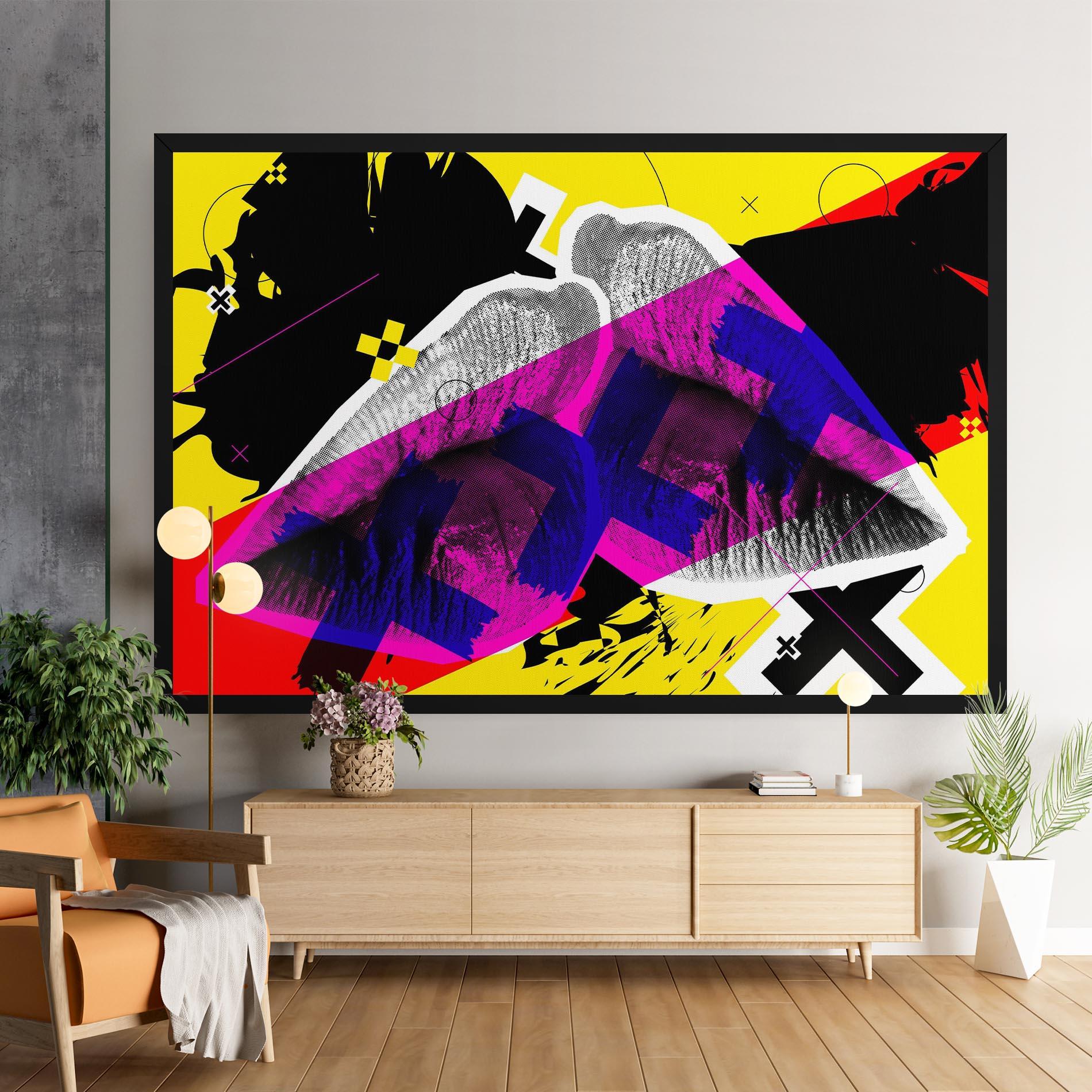 Leinwandbild Lips Purple Light mockup 9