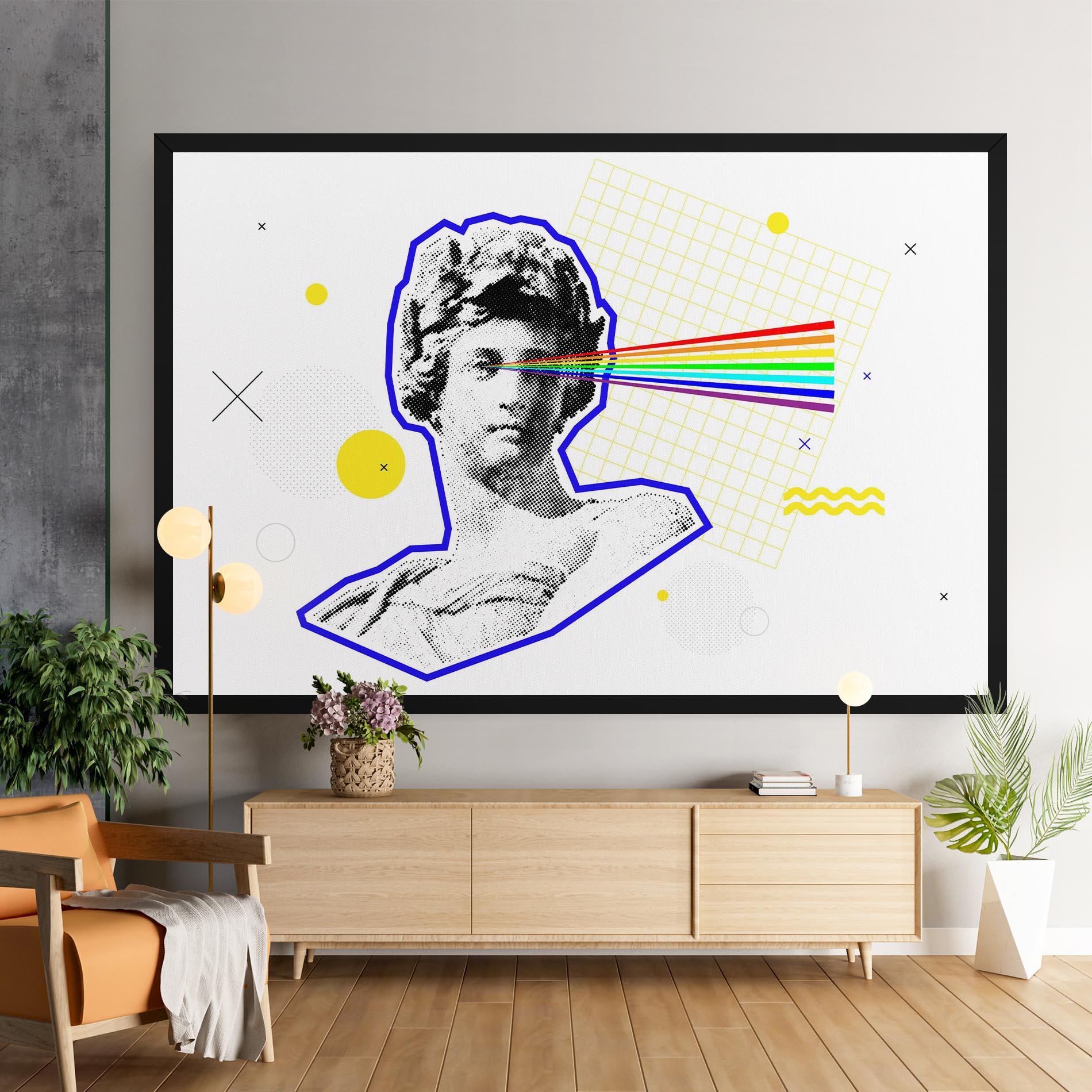 Leinwandbild Rainbow Statue mockup 9