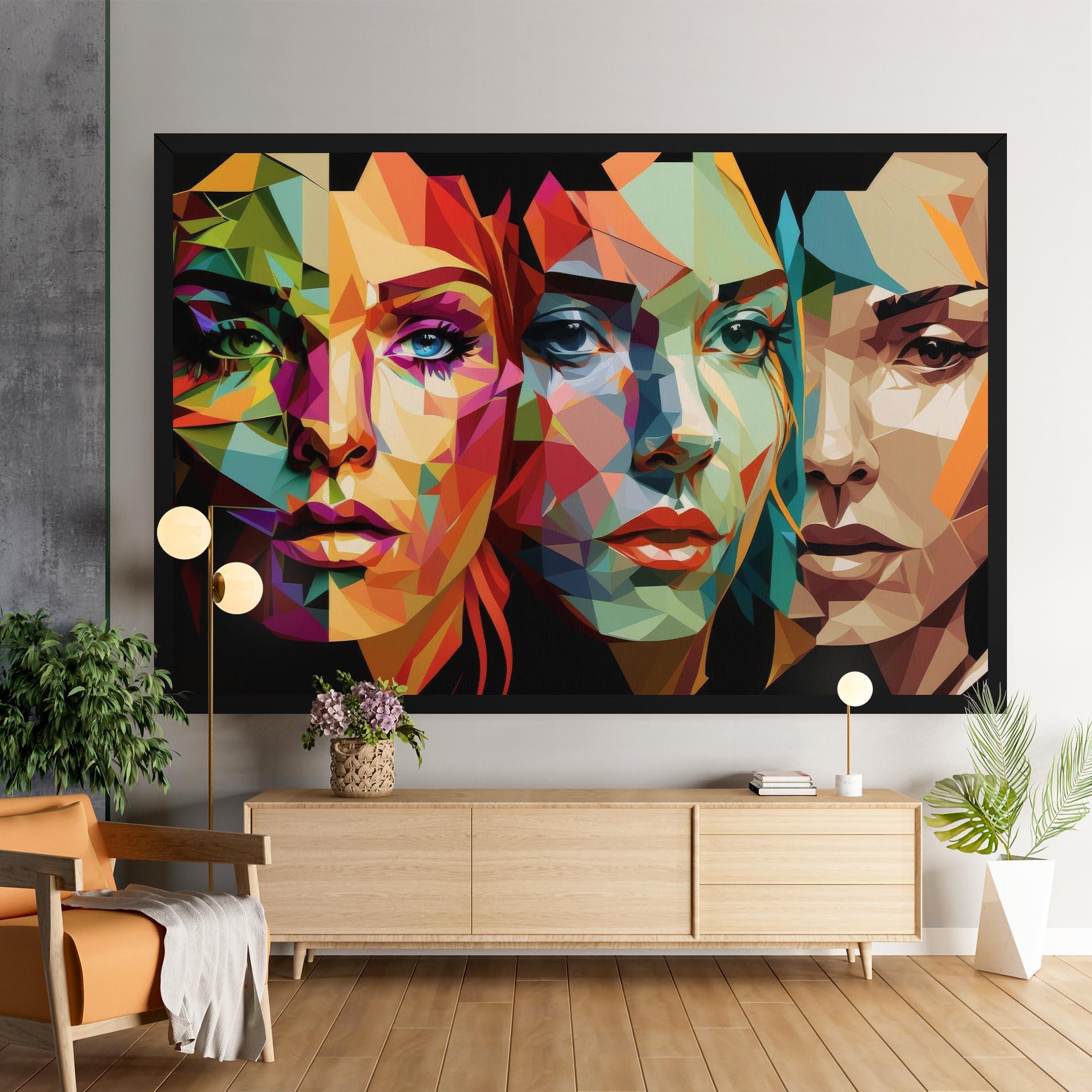 Leinwandbild Women Face Collage mockup 9