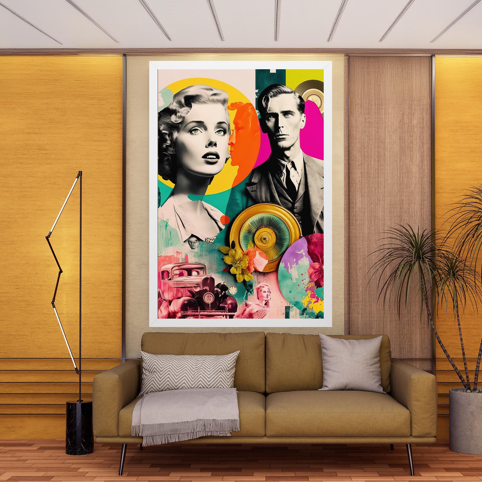 Leinwandbild 60s Retro Collage mockup 9