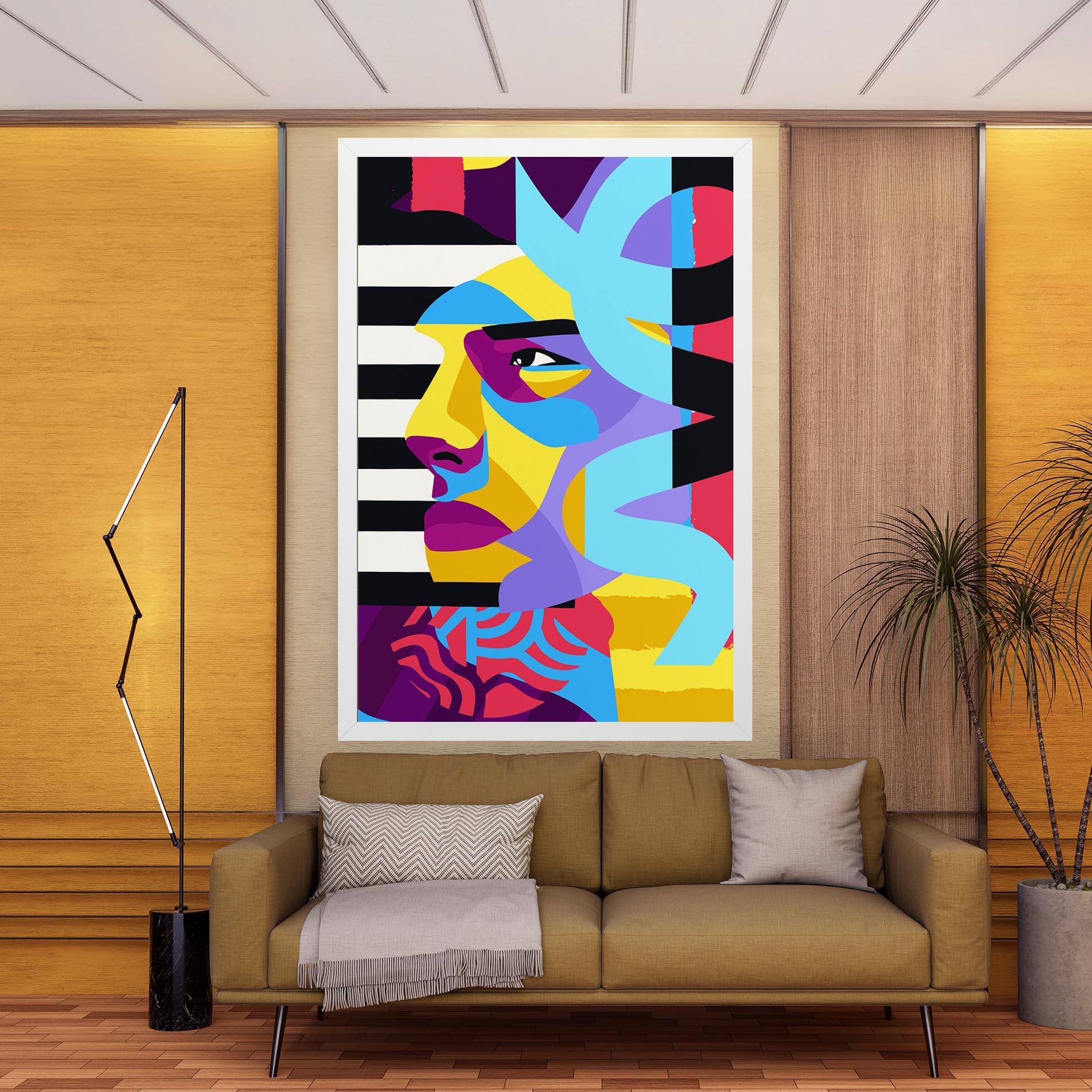 Leinwandbild Abstract Male Face mockup 9