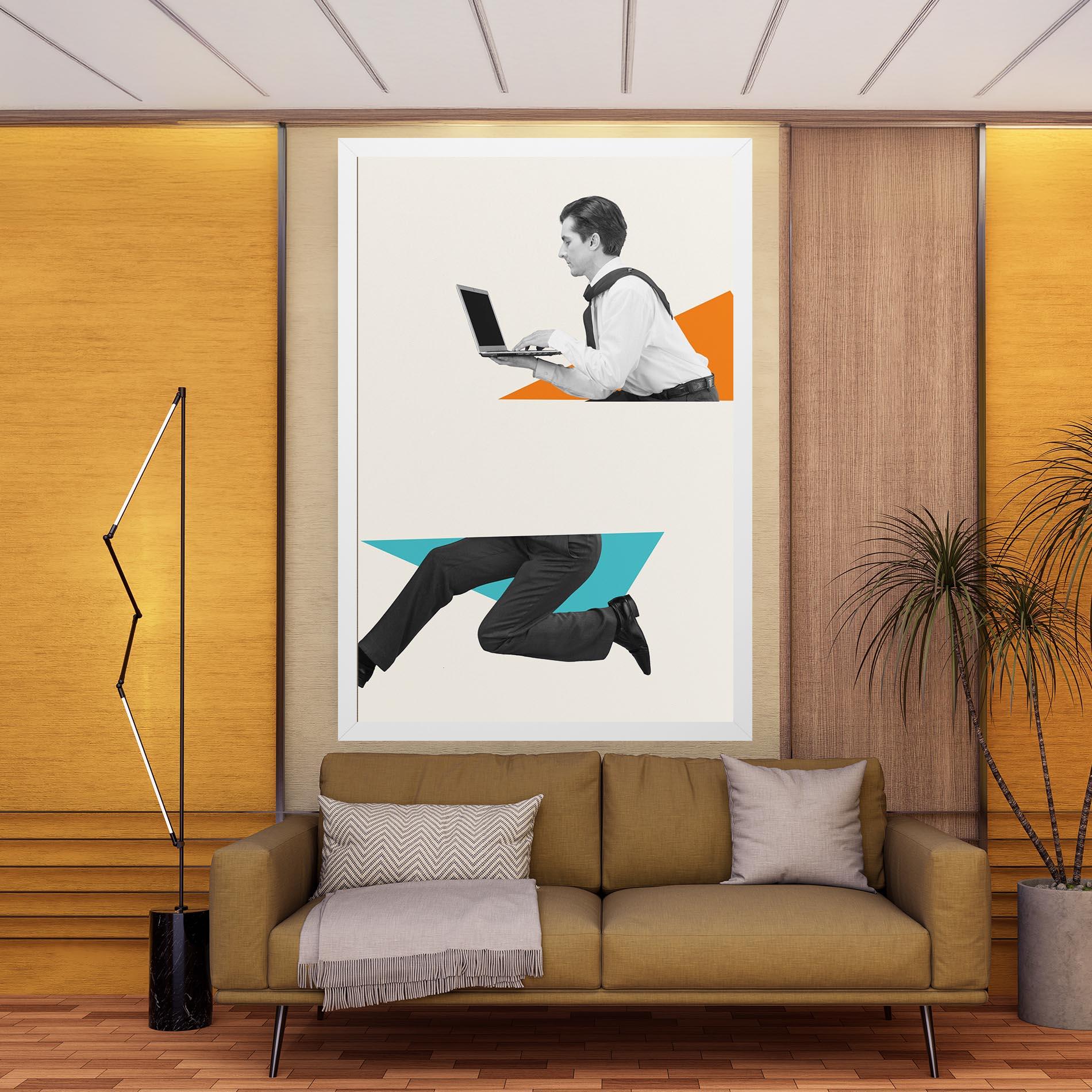 Leinwandbild Businessman Collage mockup 9