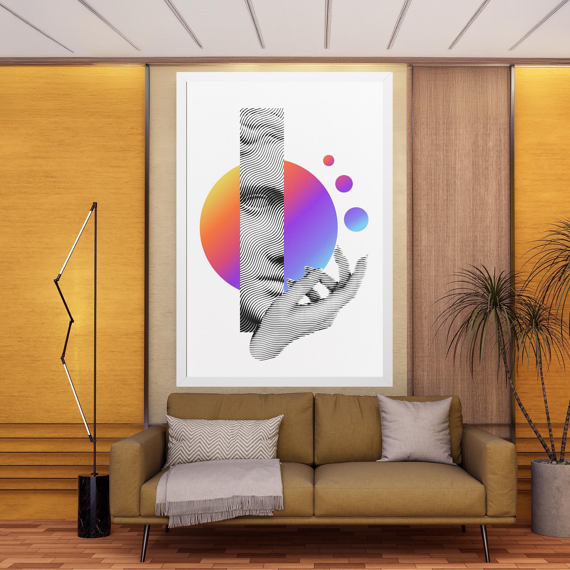 Leinwandbild Orange Light Statue mockup 9