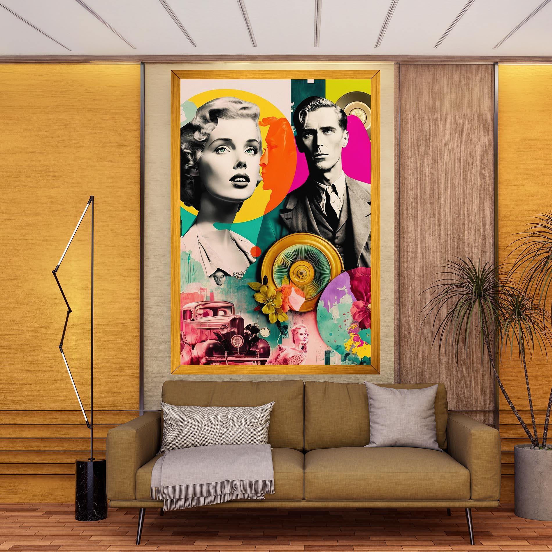 Leinwandbild 60s Retro Collage mockup 9