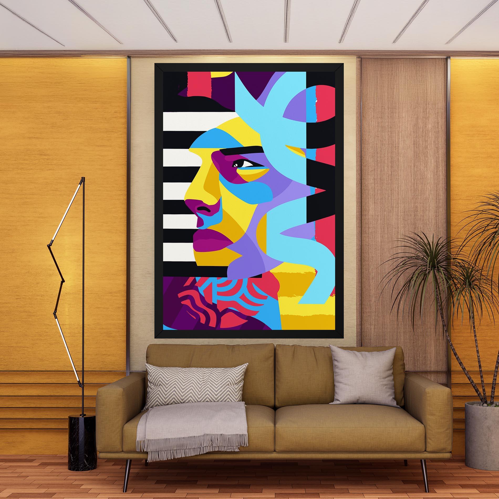 Leinwandbild Abstract Male Face mockup 9