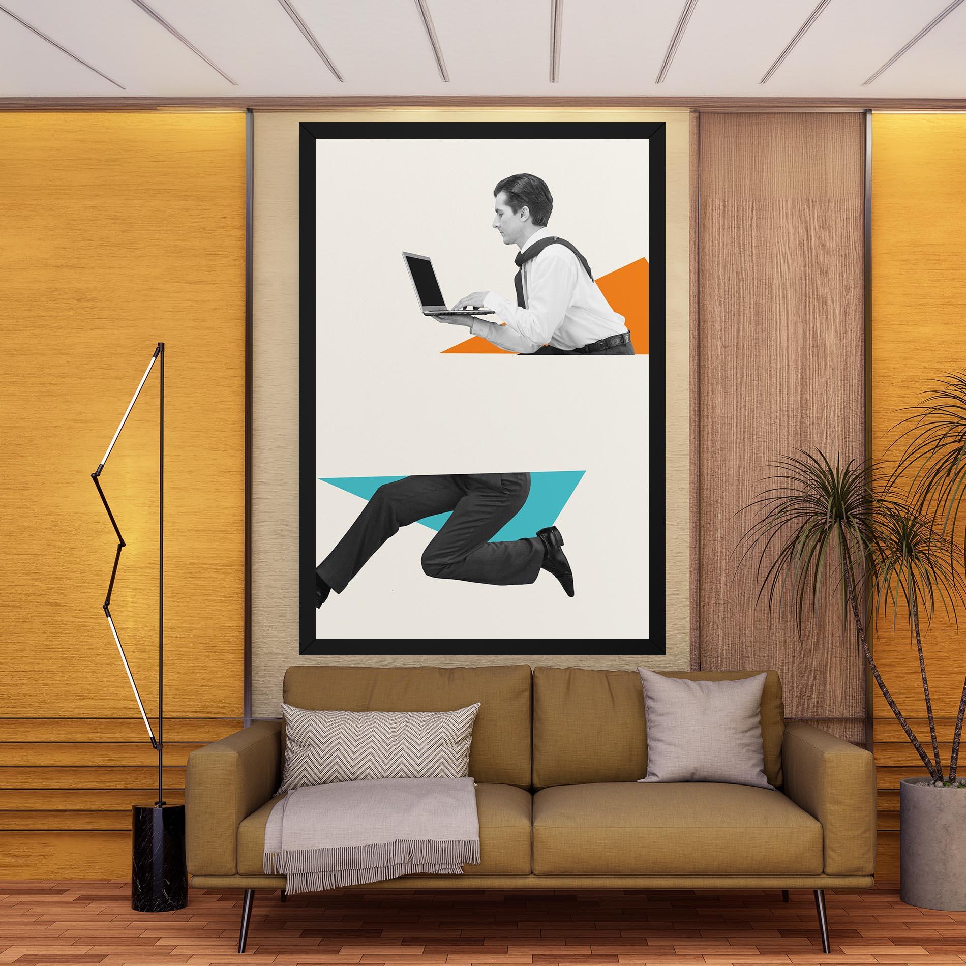 Leinwandbild Businessman Collage mockup 9