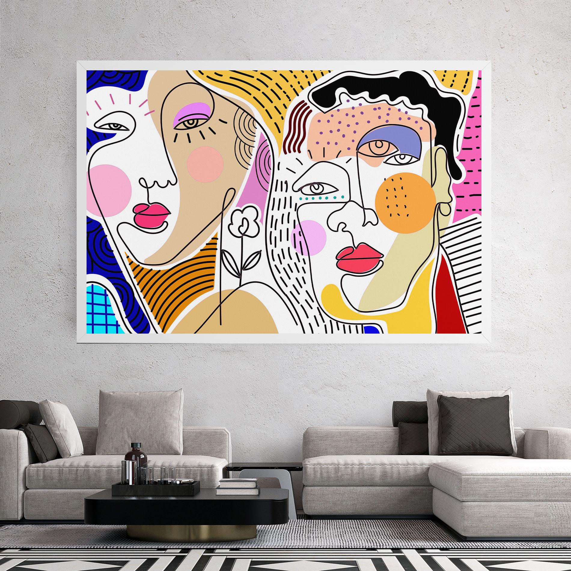 Leinwandbild Abstract Eye Face mockup 2