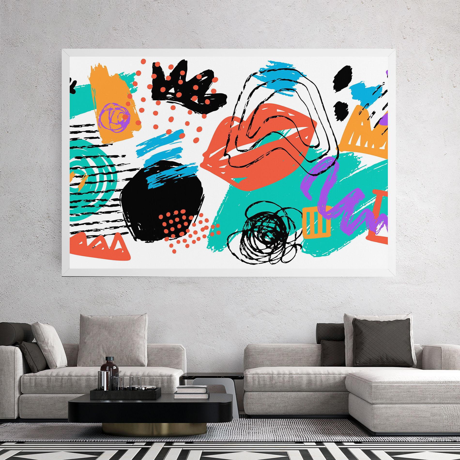 Leinwandbild Drawing Collage Art mockup 2