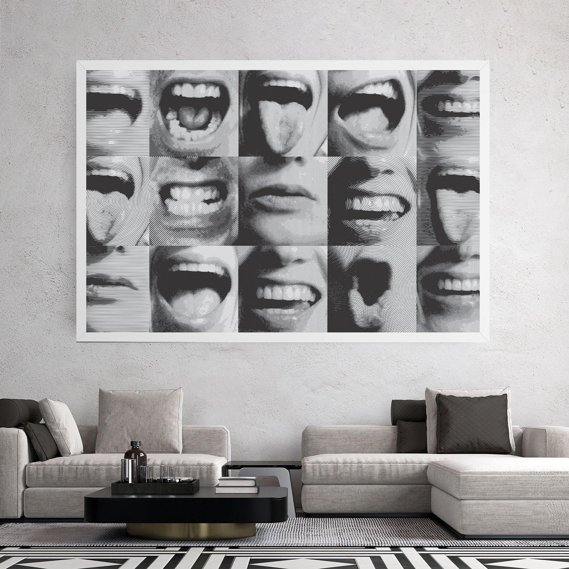 Leinwandbild Grey Mouth Collage mockup 2