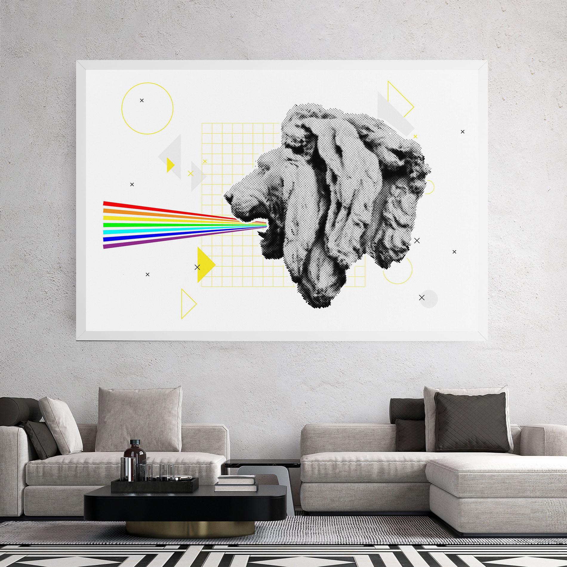 Leinwandbild Lion Collage mockup 2