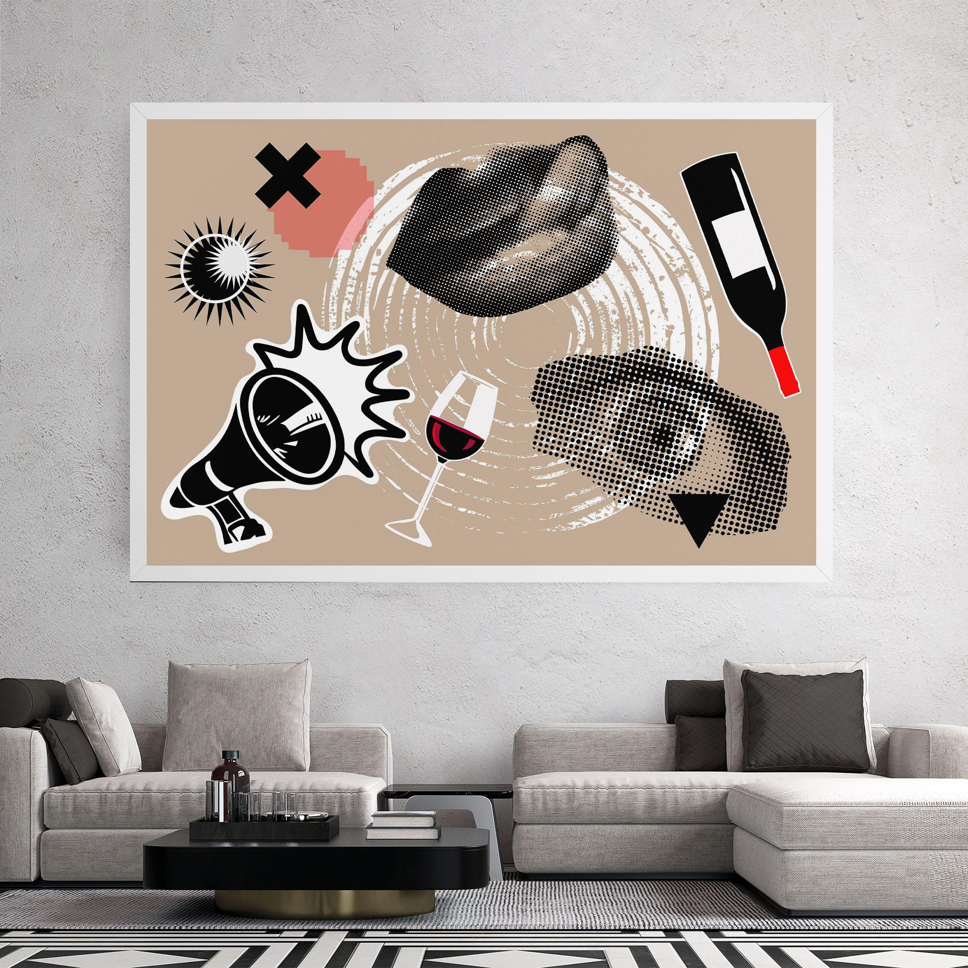 Leinwandbild Lips Mouth Collage mockup 2