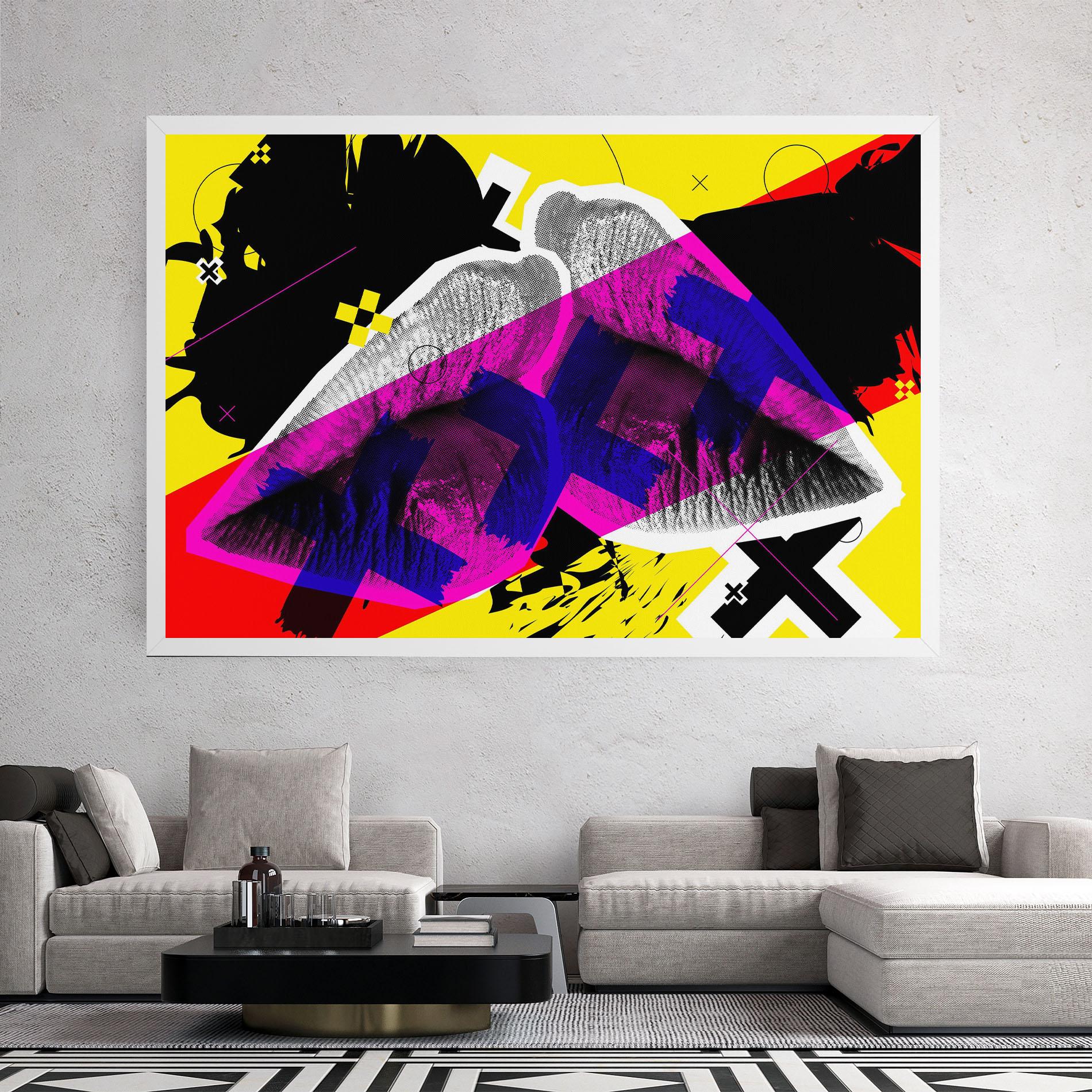 Leinwandbild Lips Purple Light mockup 2