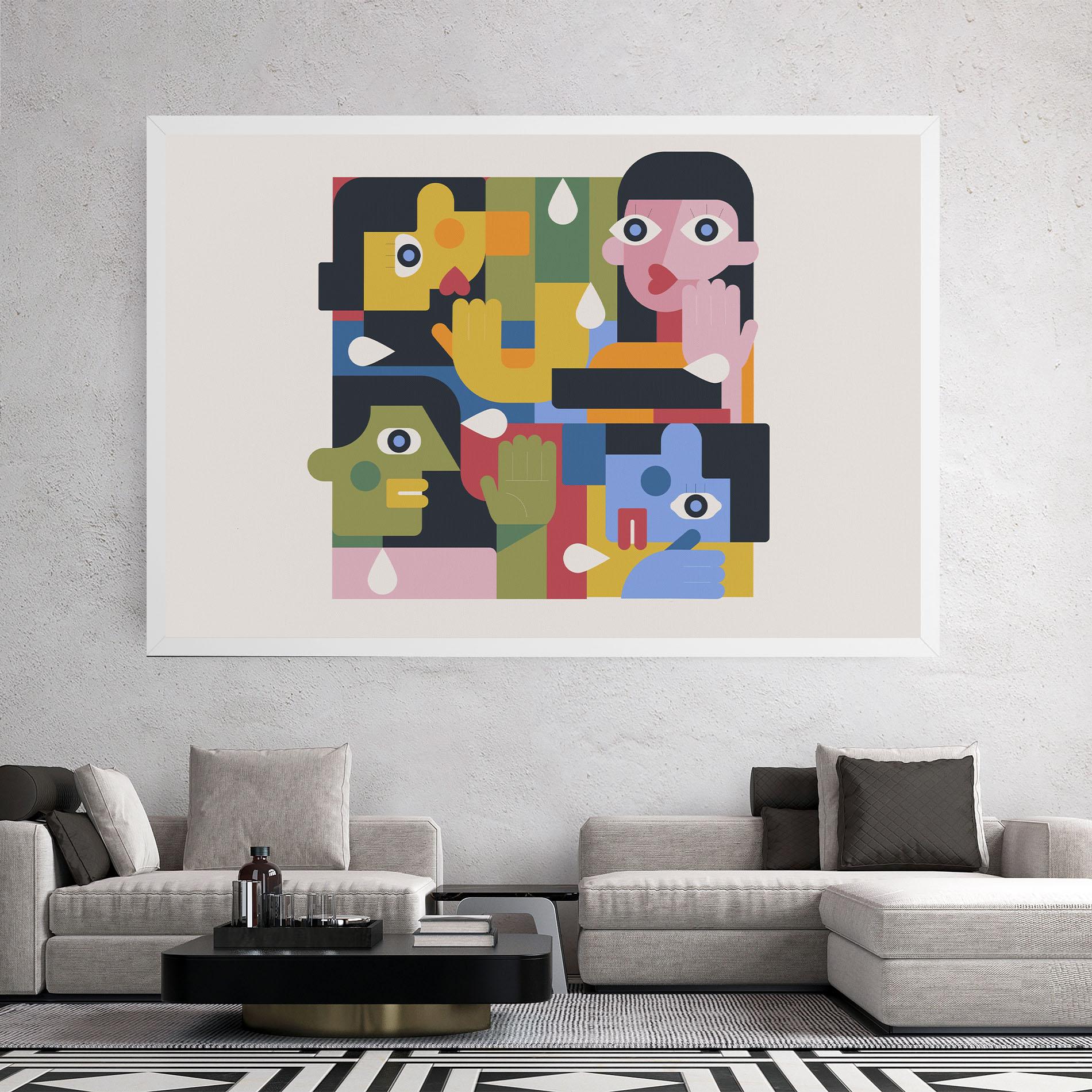 Leinwandbild Minimal People Collage mockup 2