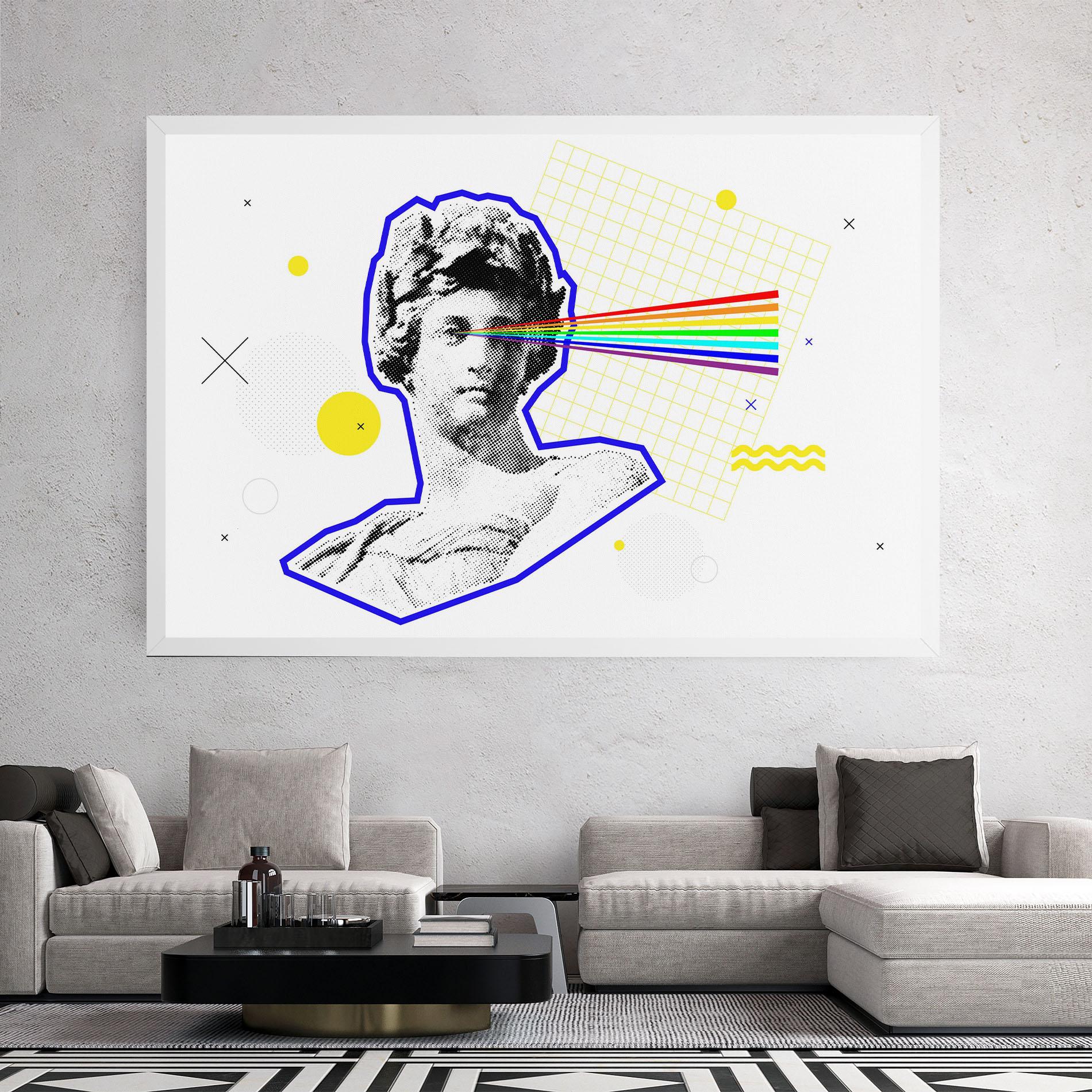 Leinwandbild Rainbow Statue mockup 2