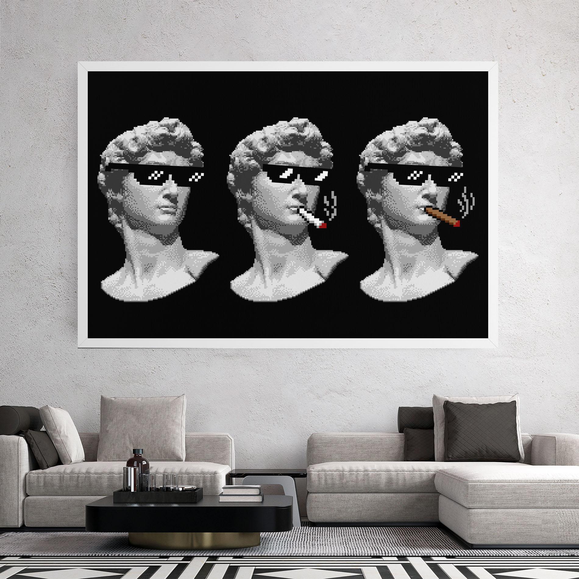 Leinwandbild Statue Smoking mockup 2