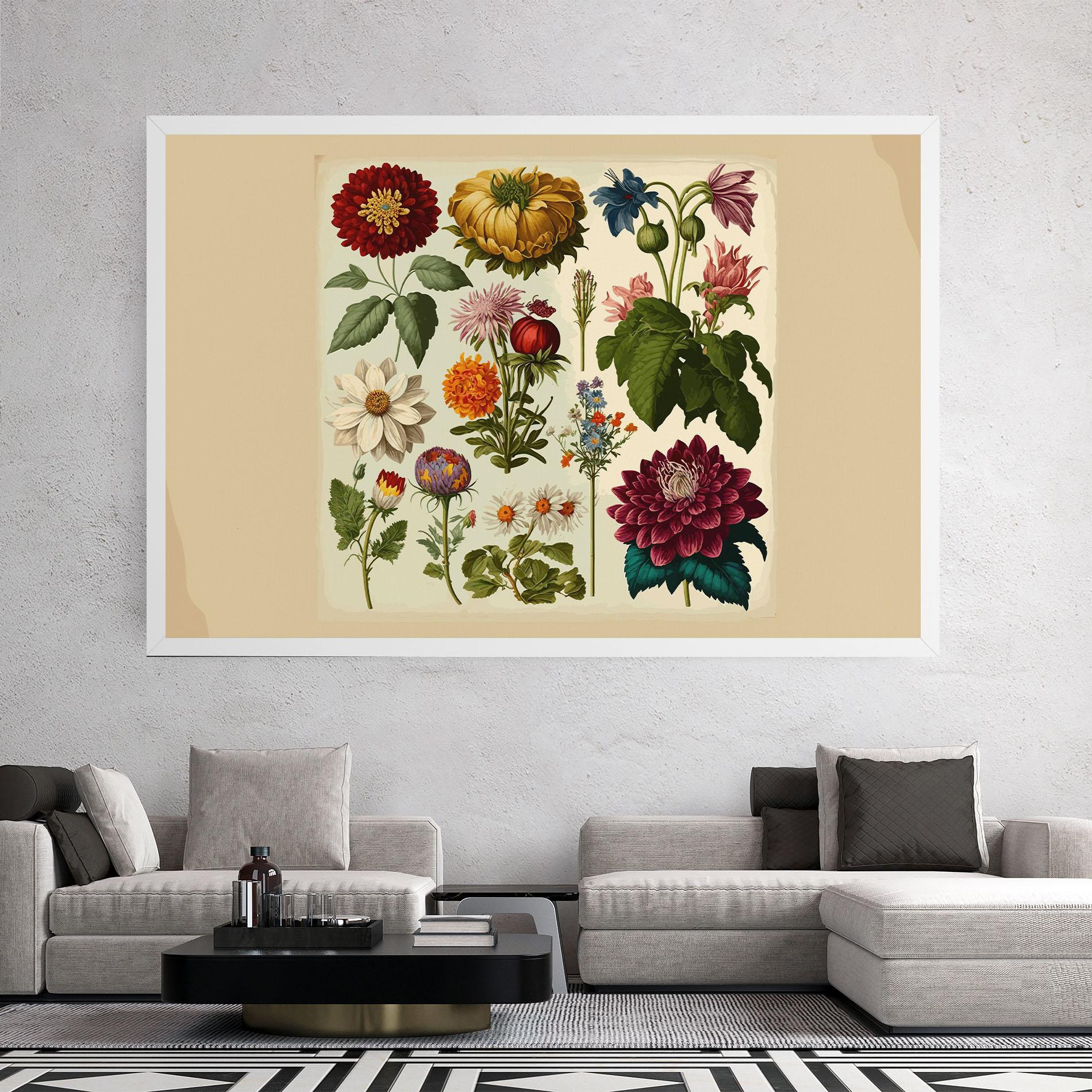 Leinwandbild Vintage Botanical mockup 2
