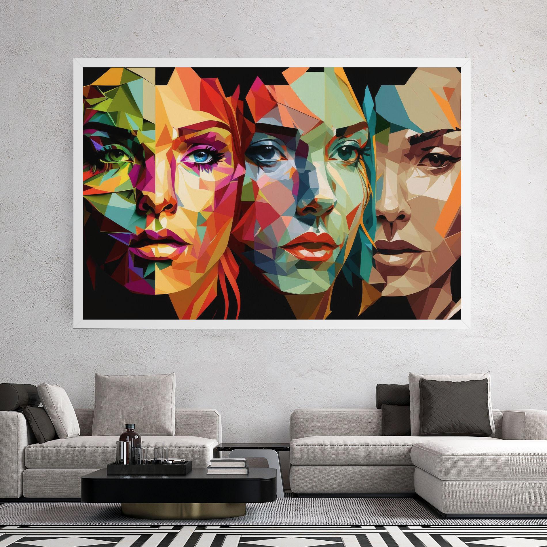 Leinwandbild Women Face Collage mockup 2