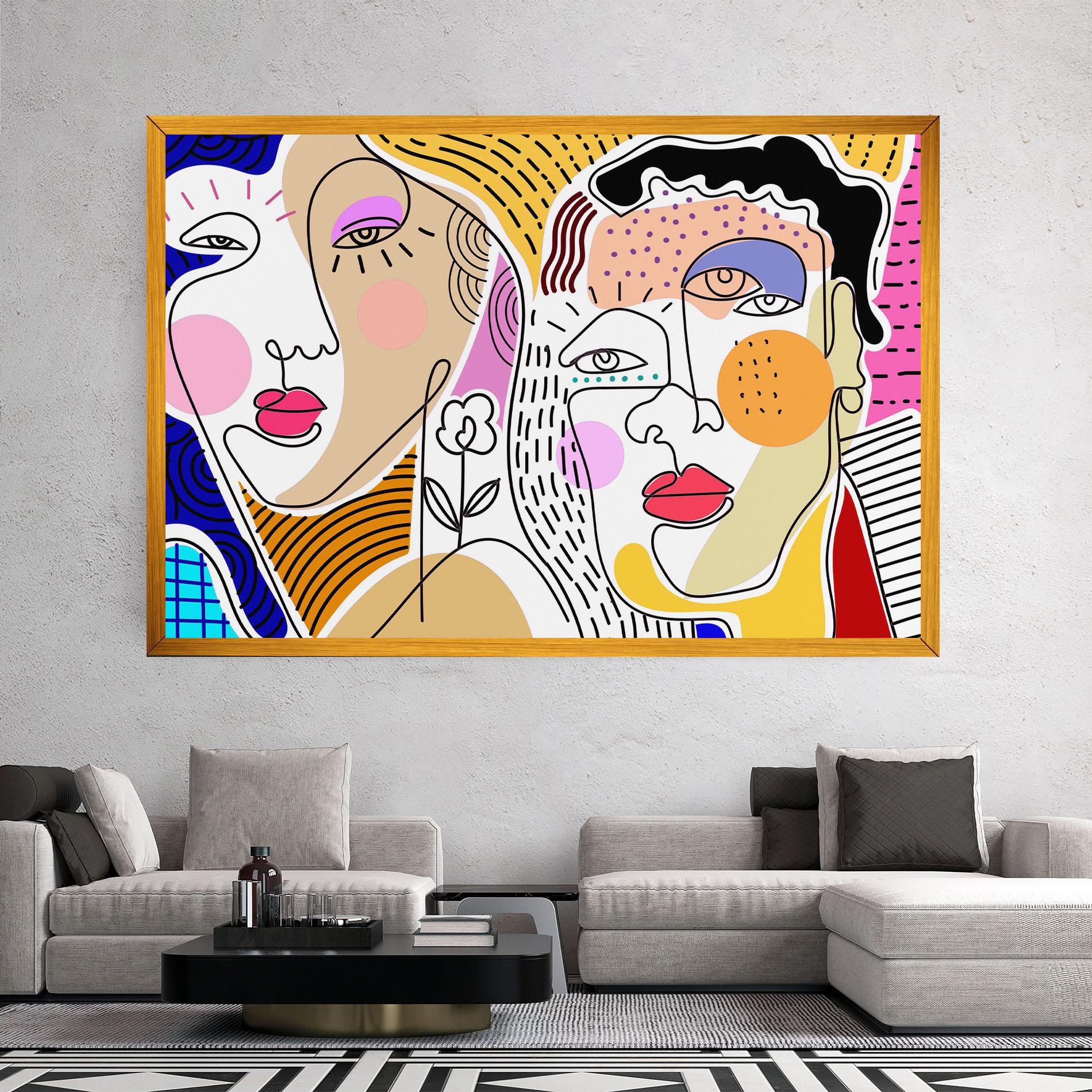 Leinwandbild Abstract Eye Face mockup 2