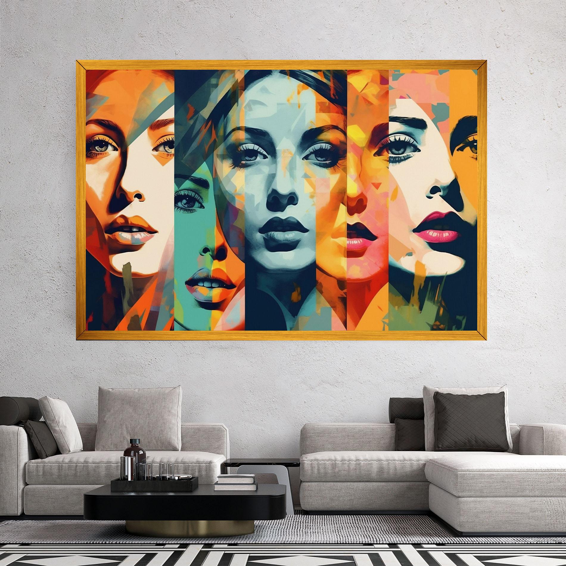 Leinwandbild Abstract Face Collage mockup 2