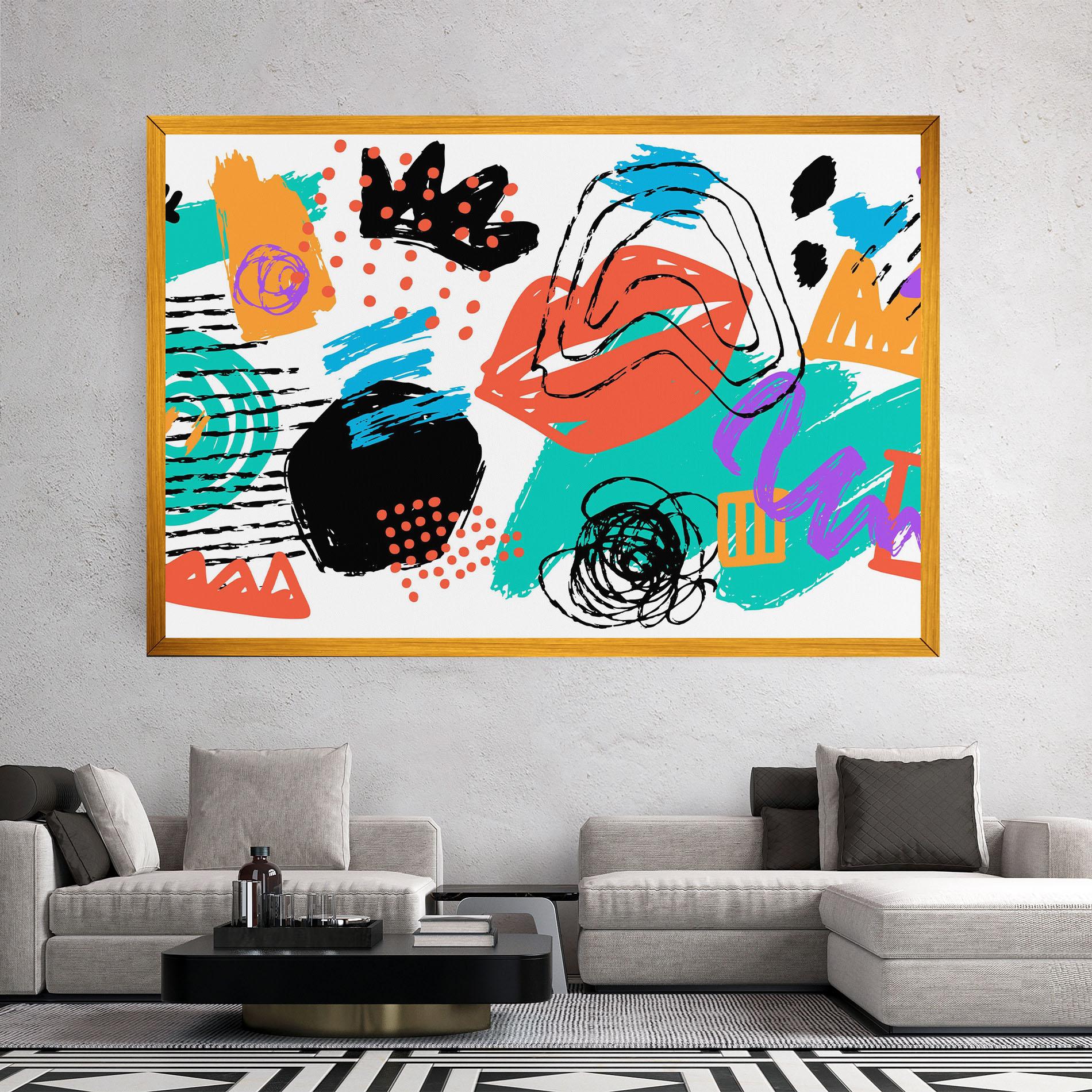 Leinwandbild Drawing Collage Art mockup 2