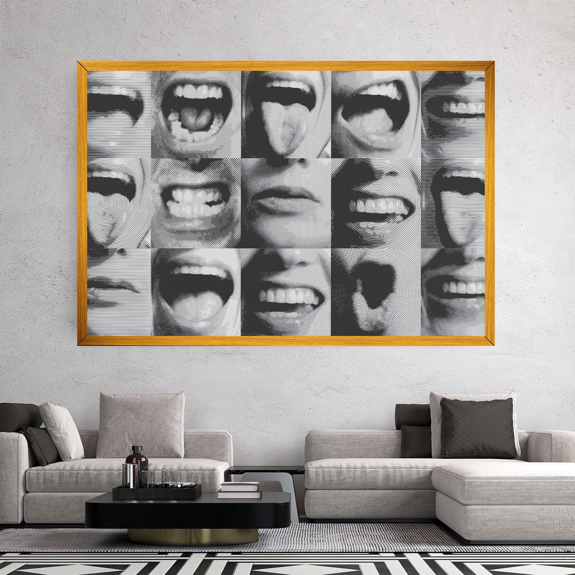 Leinwandbild Grey Mouth Collage mockup 2