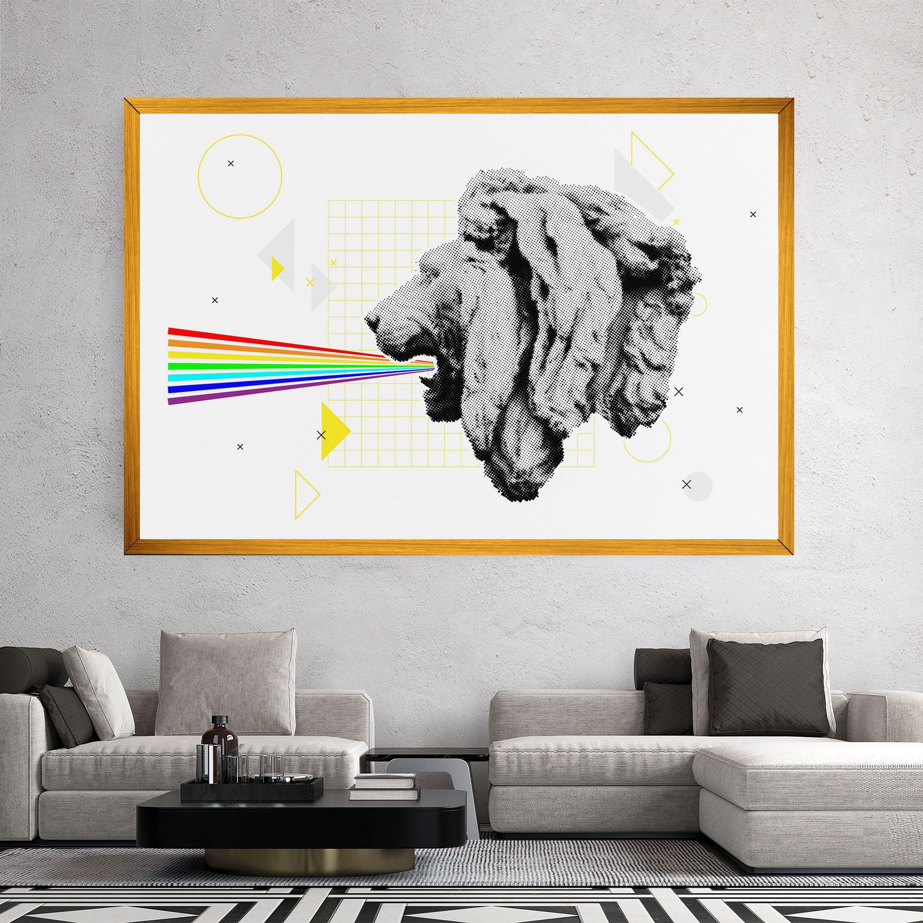Leinwandbild Lion Collage mockup 2