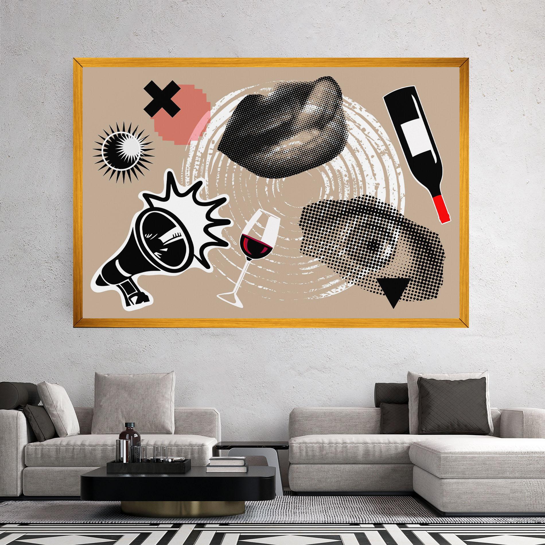 Leinwandbild Lips Mouth Collage mockup 2